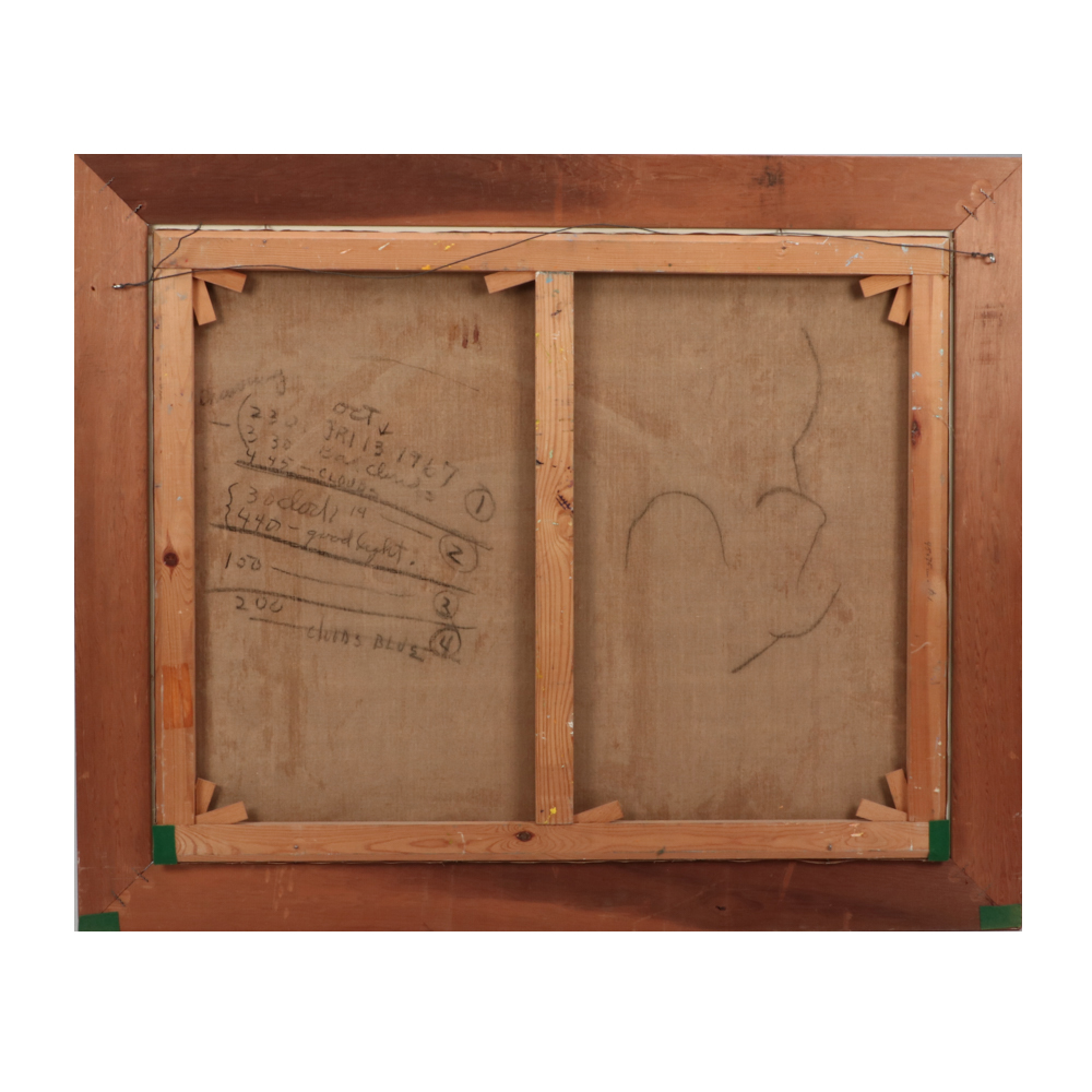 Emerson Burkhart 1967 Oil Painting of Covered Bridge