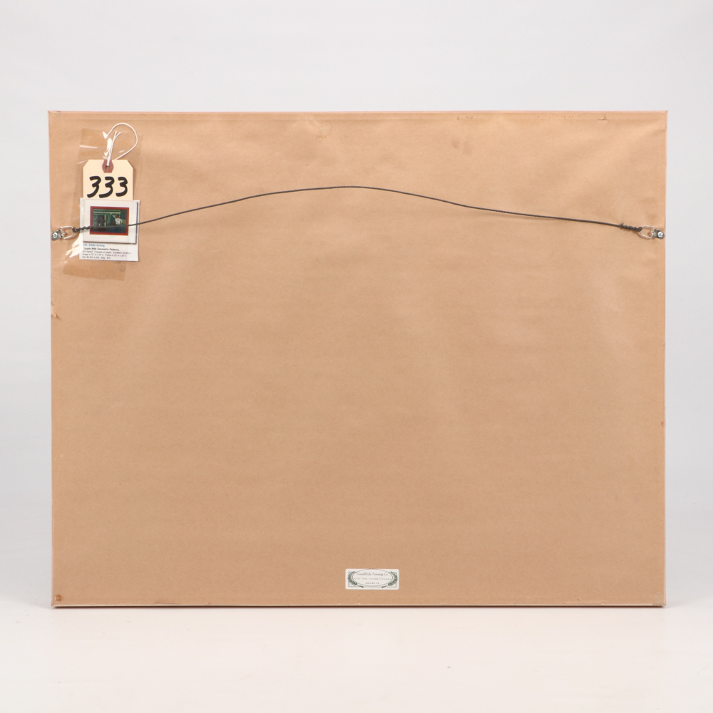 Eddie Arning Naive Cray-Pas Oil Pastel Drawing