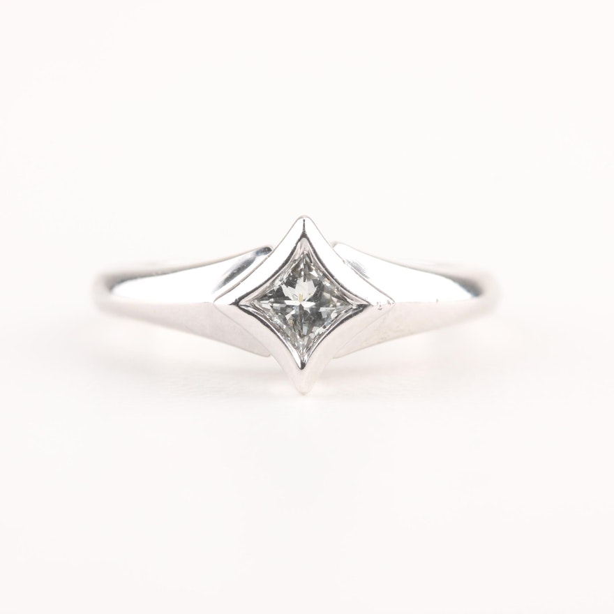 14K White Gold Diamond Ring