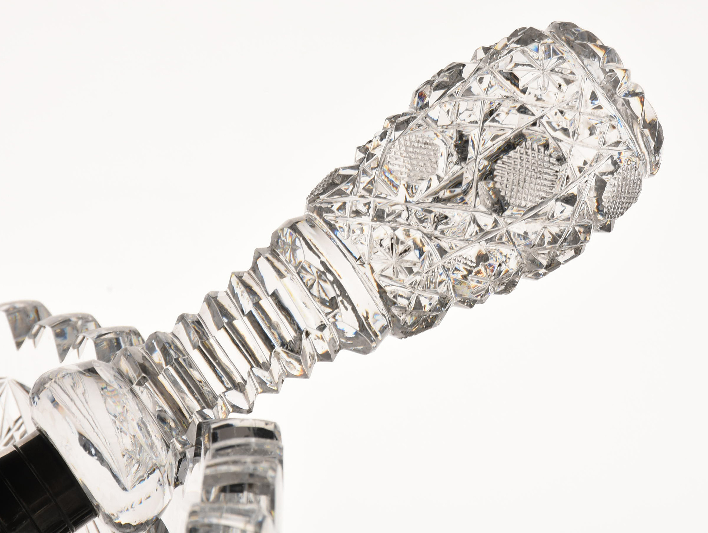 American Brilliant Period Cut Crystal Punch Bowl, Stand and Pairpoint Ladle