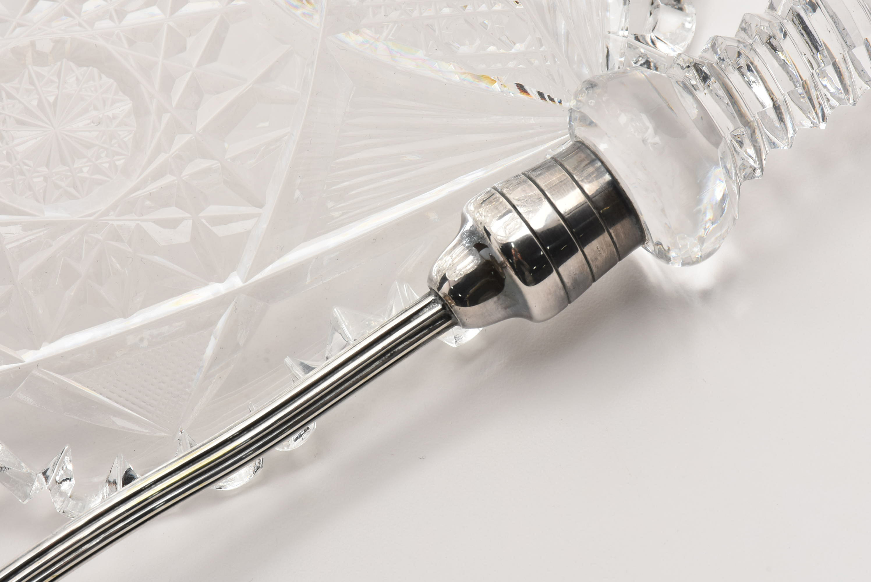 American Brilliant Period Cut Crystal Punch Bowl, Stand and Pairpoint Ladle