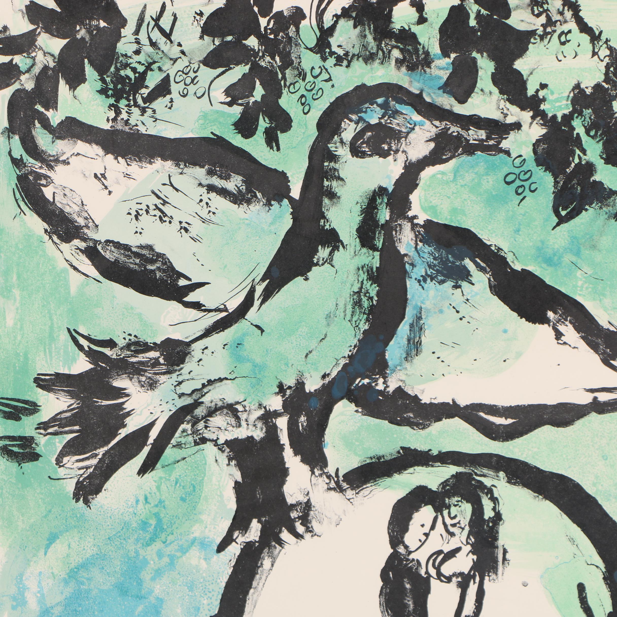 Marc Chagall Lithograph Poster for Galerie Maeght "L'Oiseau Vert"