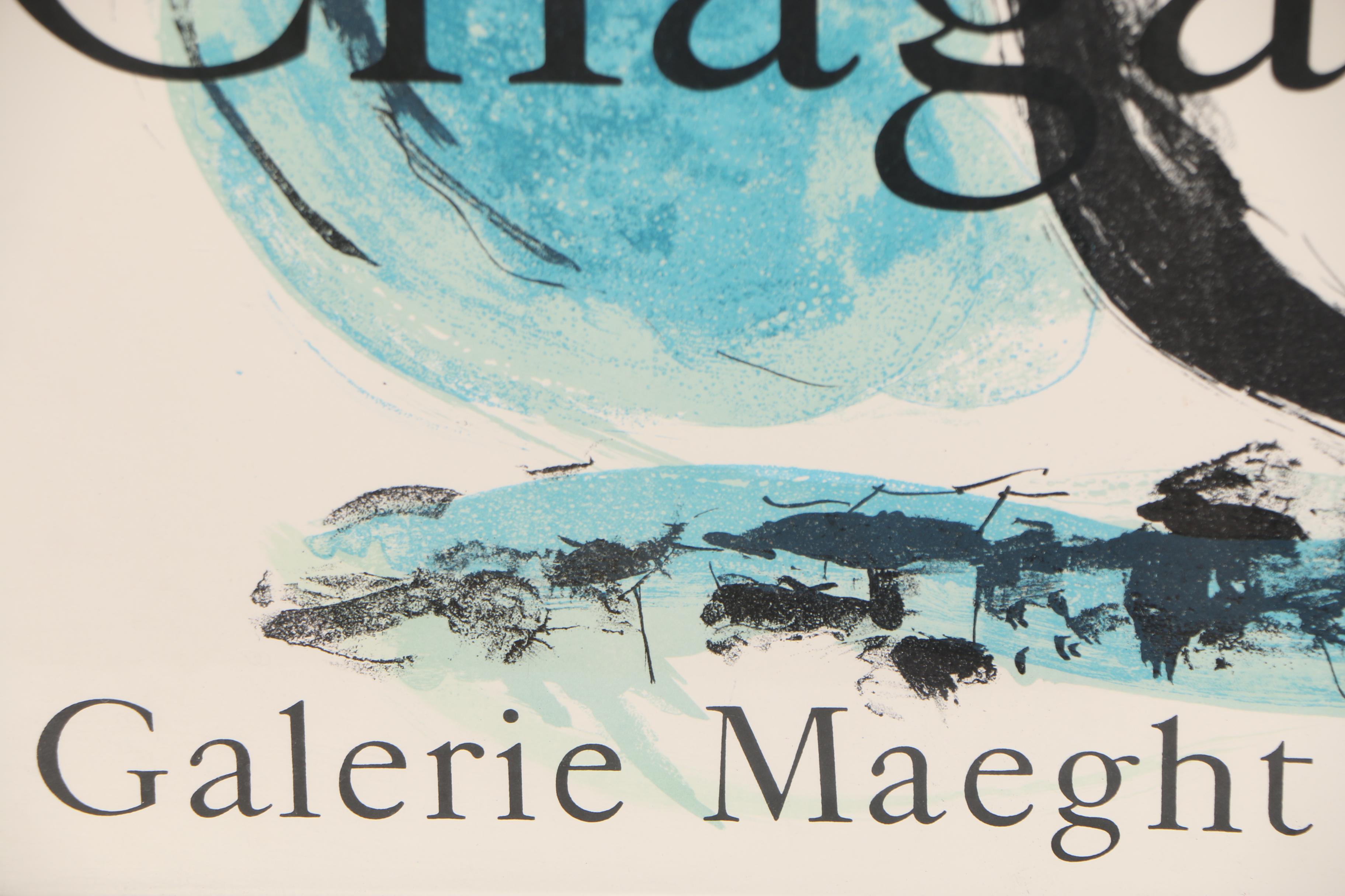 Marc Chagall Lithograph Poster for Galerie Maeght "L'Oiseau Vert"