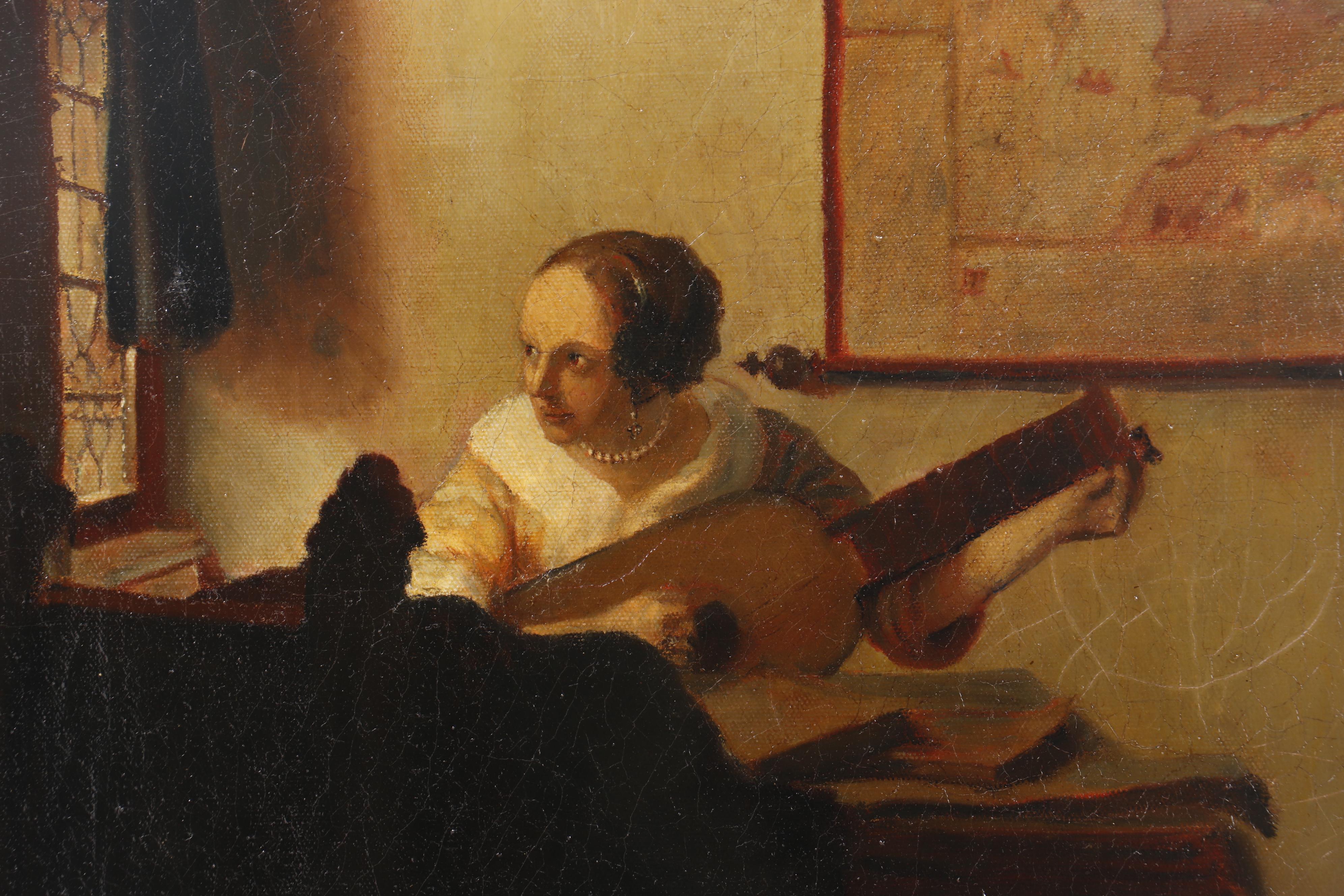 Copy Oil Painting after Johannes Vermeer "Young Woman with a Lute"