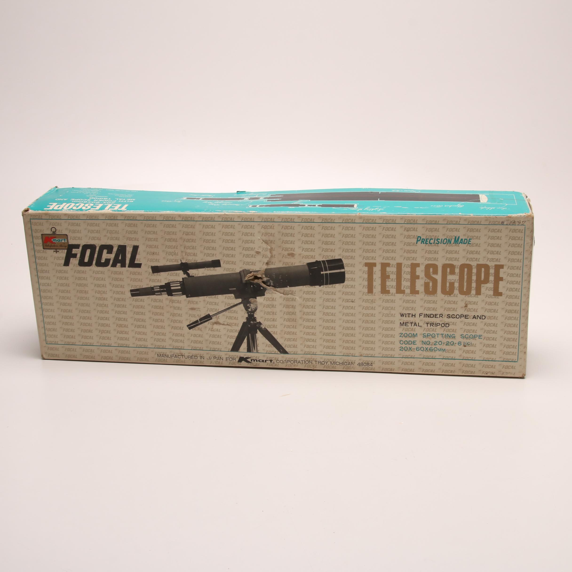 Vintage Boxed Kmart Focal Zoom Spotting Telescope