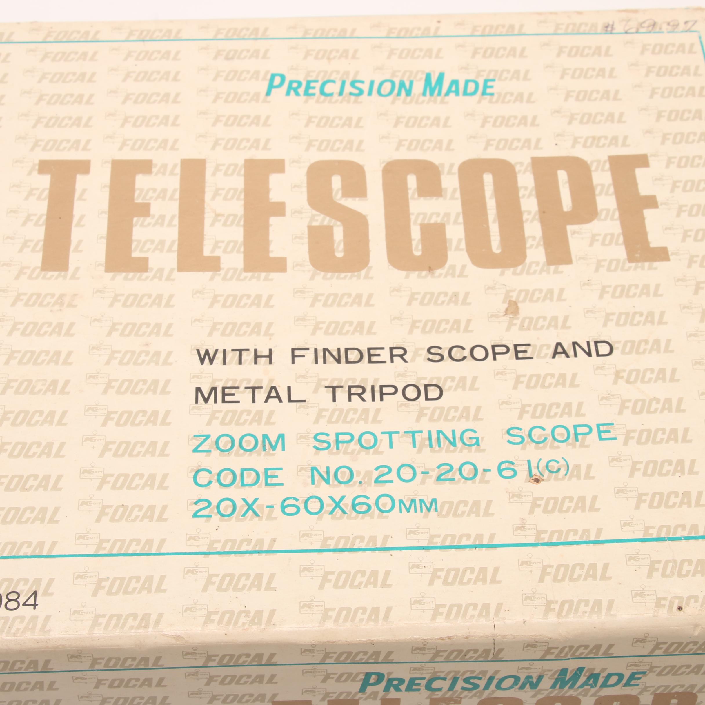 Vintage Boxed Kmart Focal Zoom Spotting Telescope