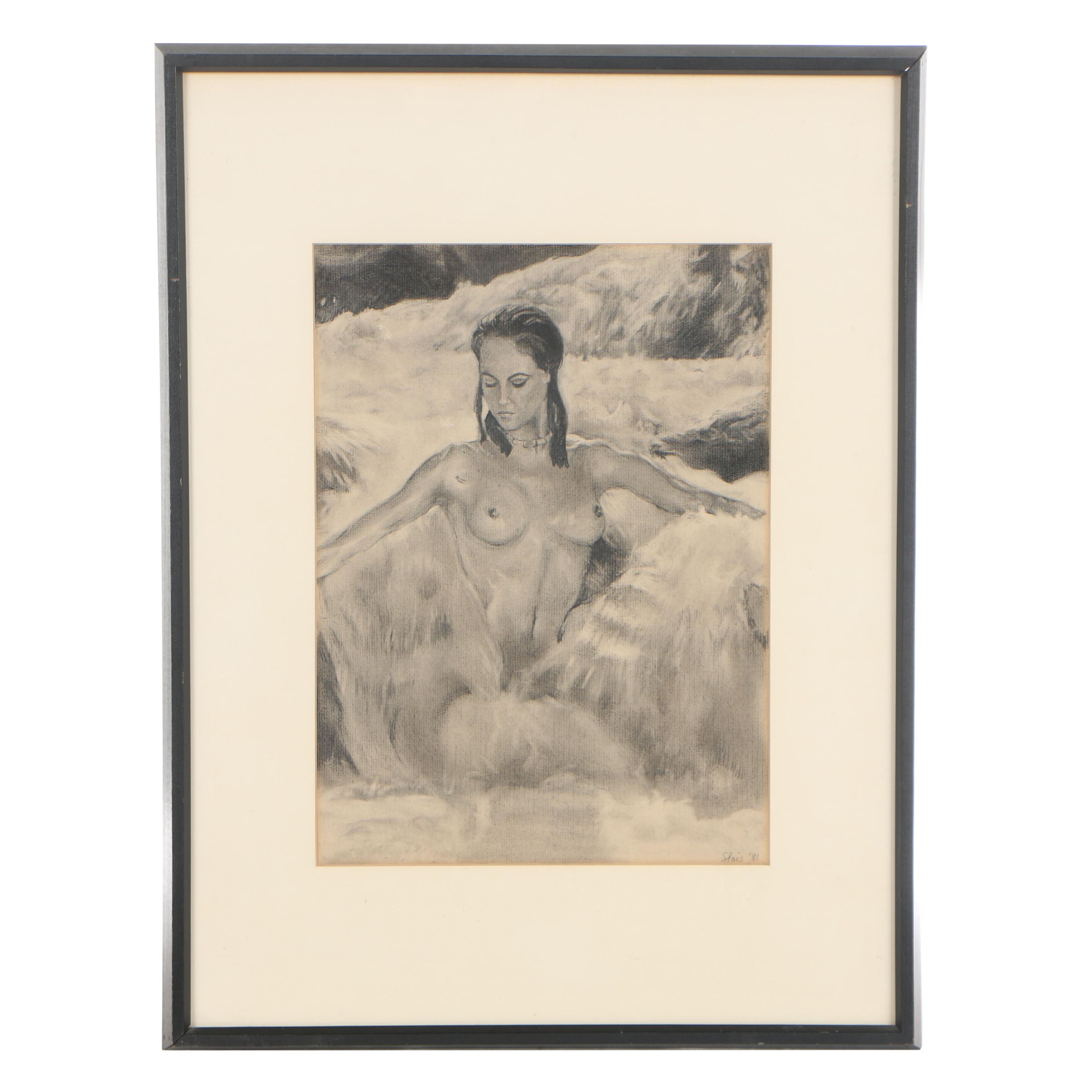 Charcoal Drawing of Female Nude