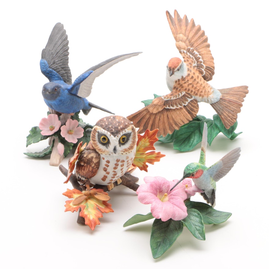 Lenox Hand-Painted Porcelain Bird Figurines featuring "Purple Martin"