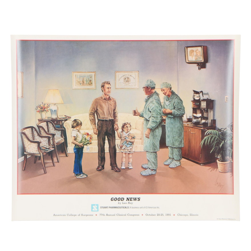 Offset Lithograph after Les Ray "Good News"
