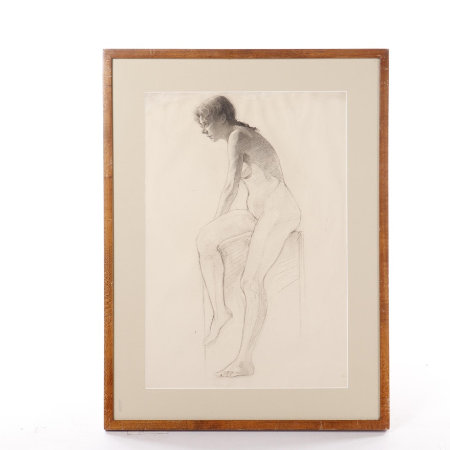 Graphite Drawing Attributed to Annette Cremin Byrne