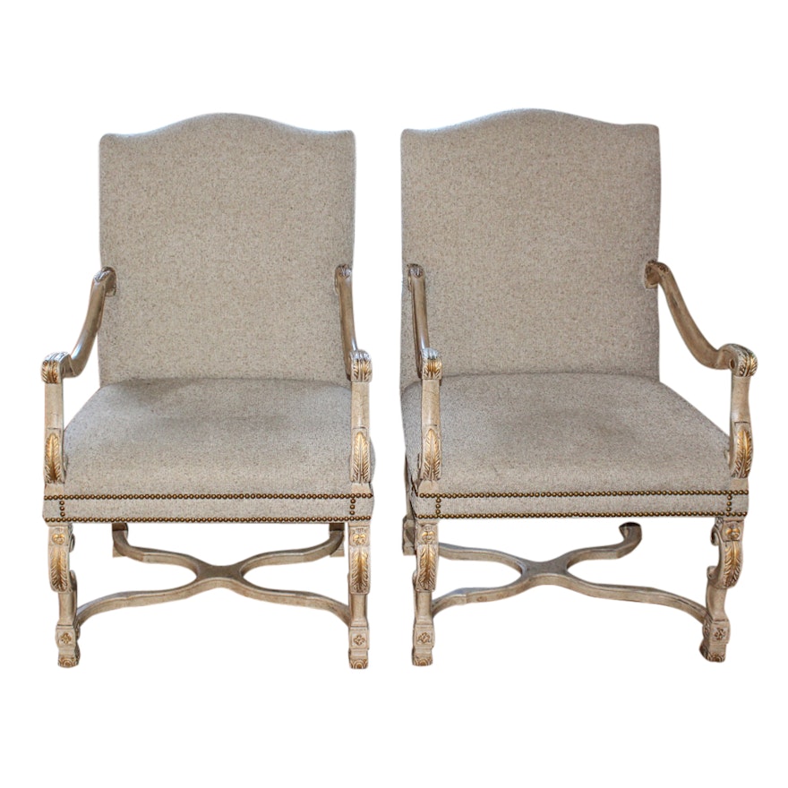 Pair of Sherrill Furniture French Provincial Style Armchairs