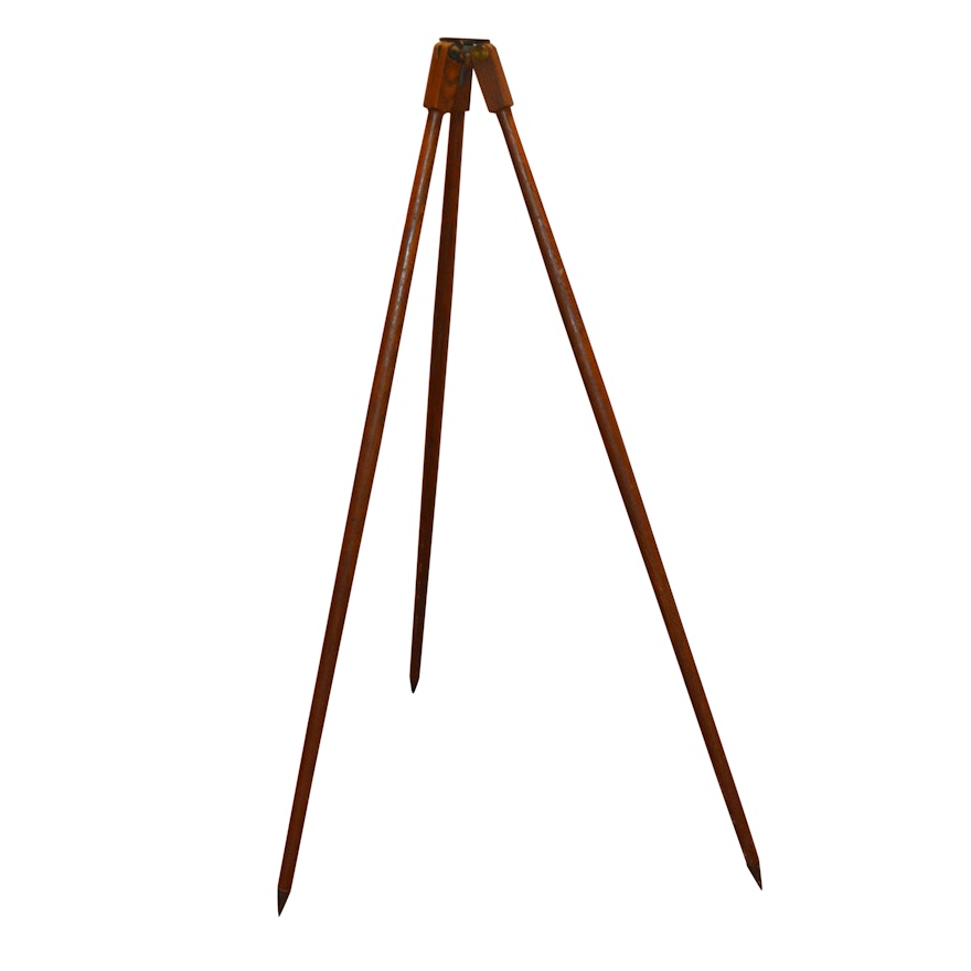 Antique Oak Surveyors Tripod