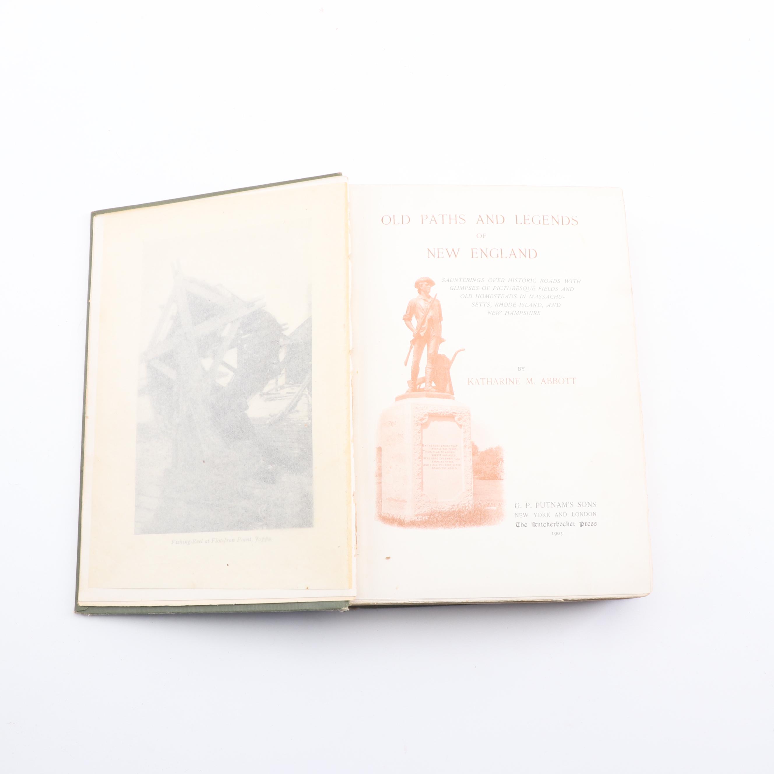 1903 "Old Paths and Legends of New England" and Other Antique Nonfiction Books