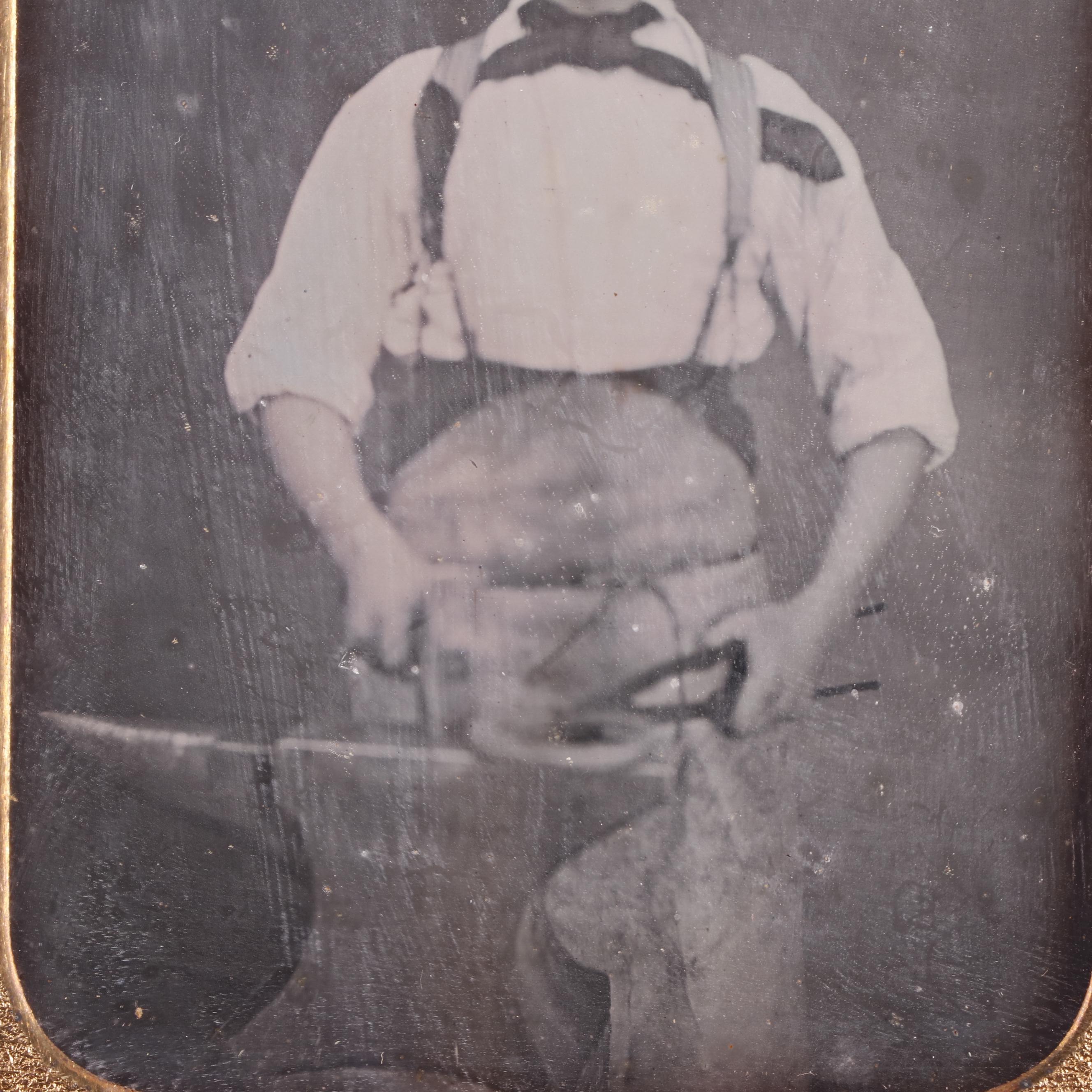 Blacksmith Occupational Daguerreotype Photograph - Lowell, Dracut Mass