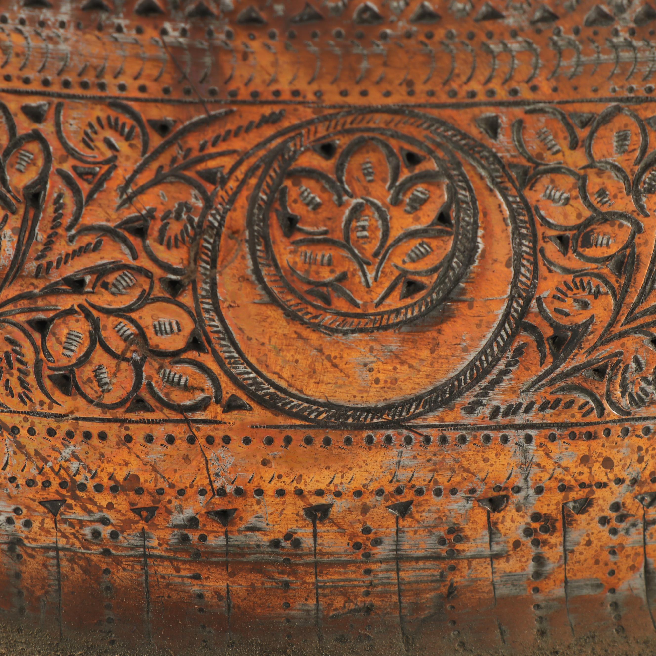 Vintage Mongolian Copper Box and West Asian Tin Betel Box