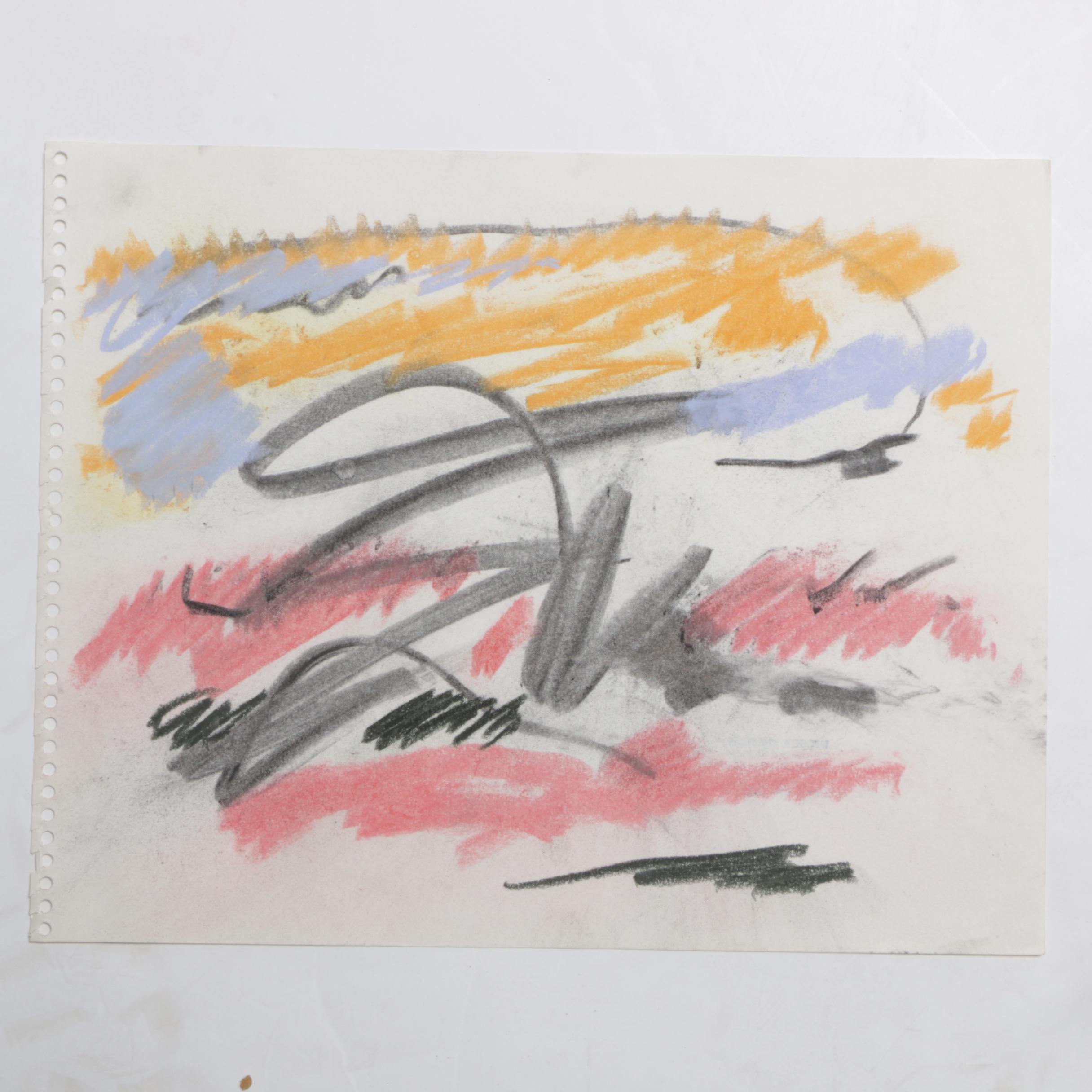 Paul Chidlaw Abstract Pastel Drawings