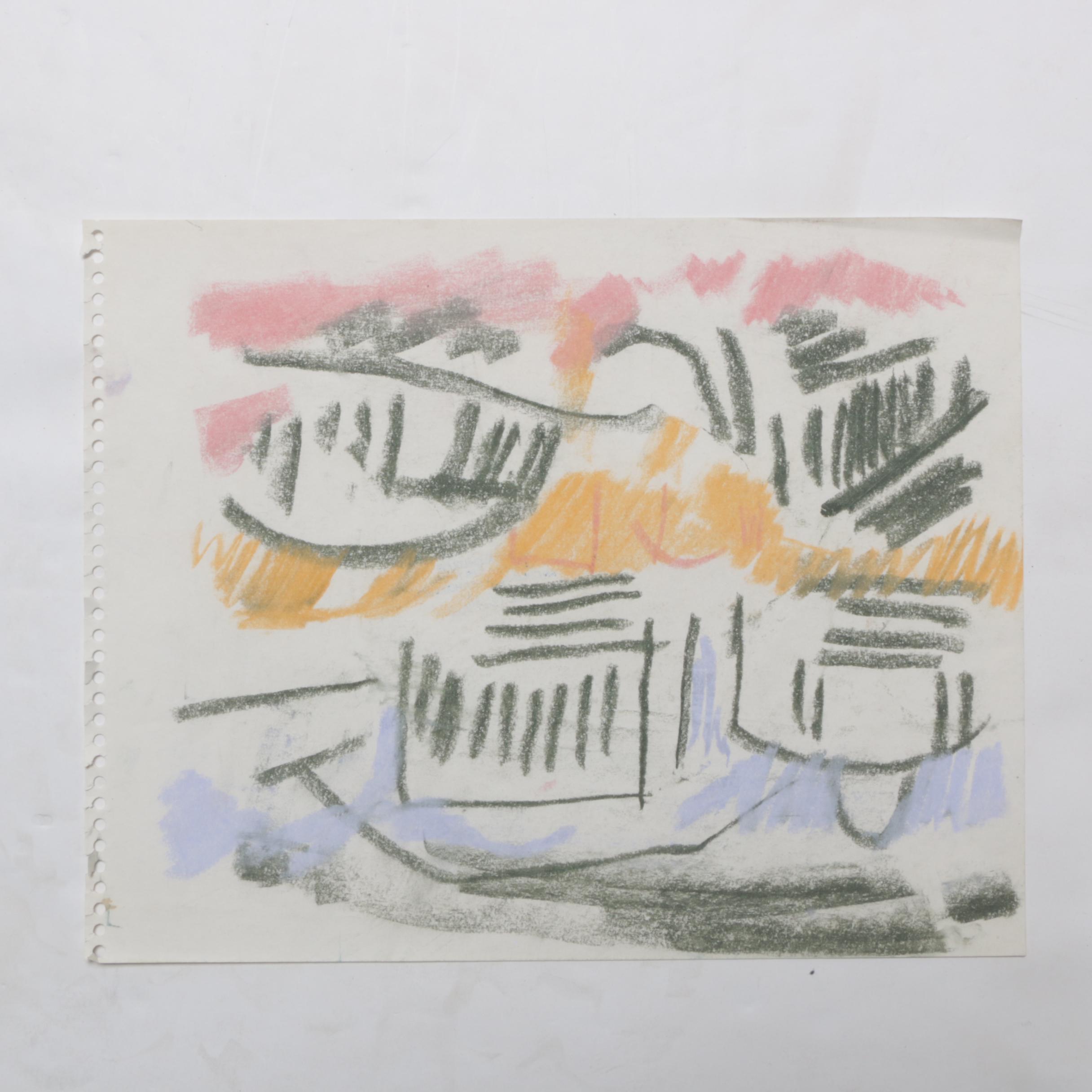 Paul Chidlaw Abstract Pastel Drawings