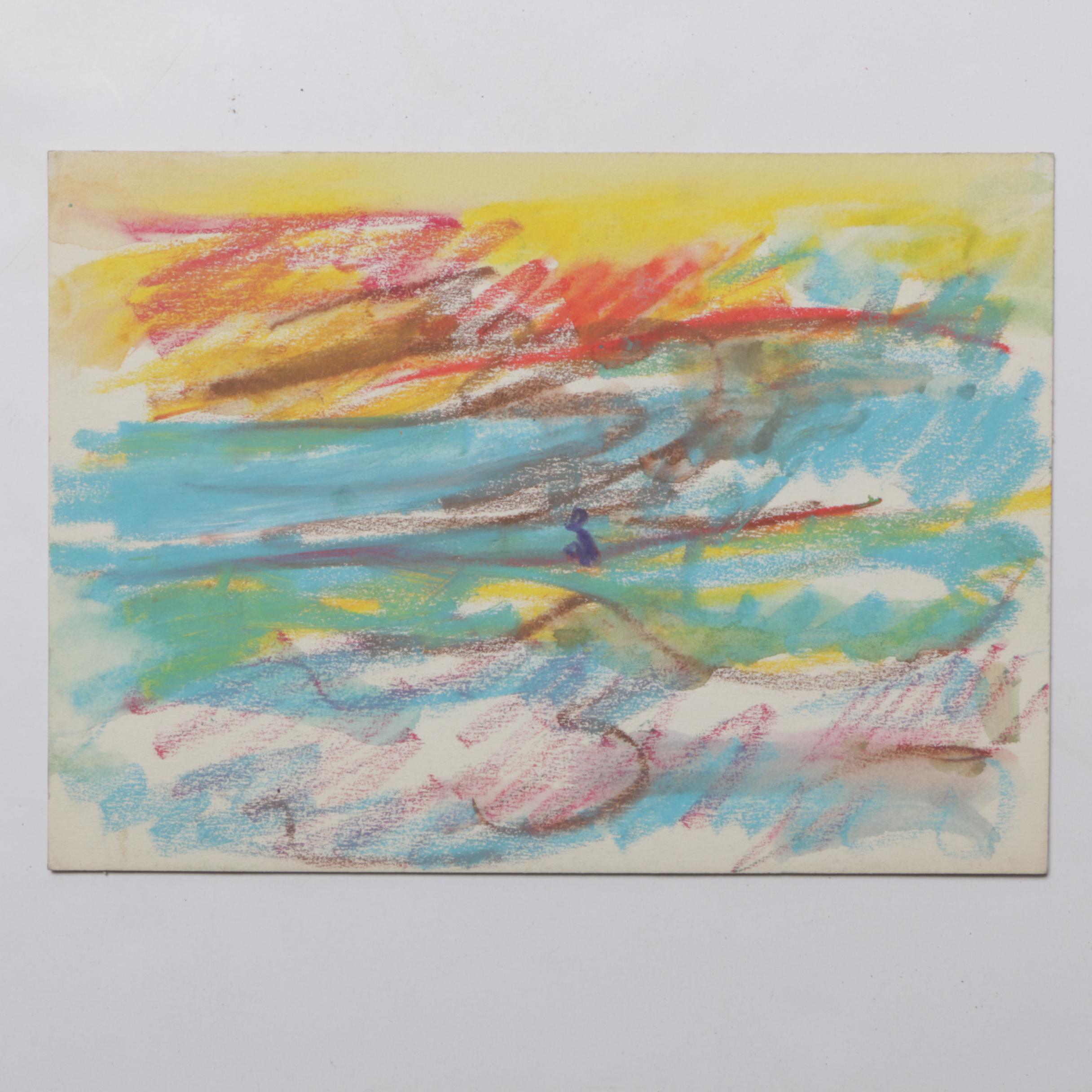 Paul Chidlaw Abstract Pastel Drawings