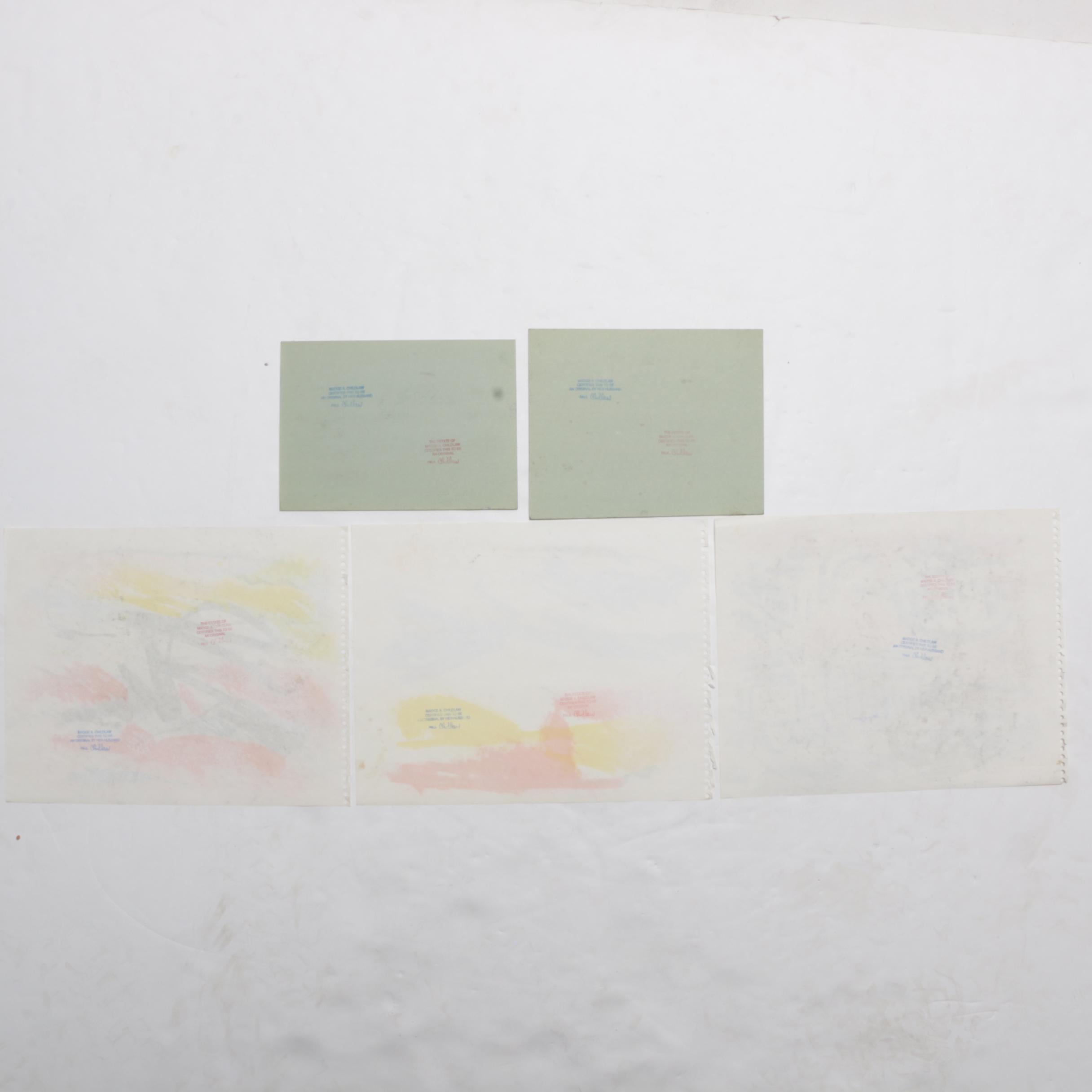 Paul Chidlaw Abstract Pastel Drawings