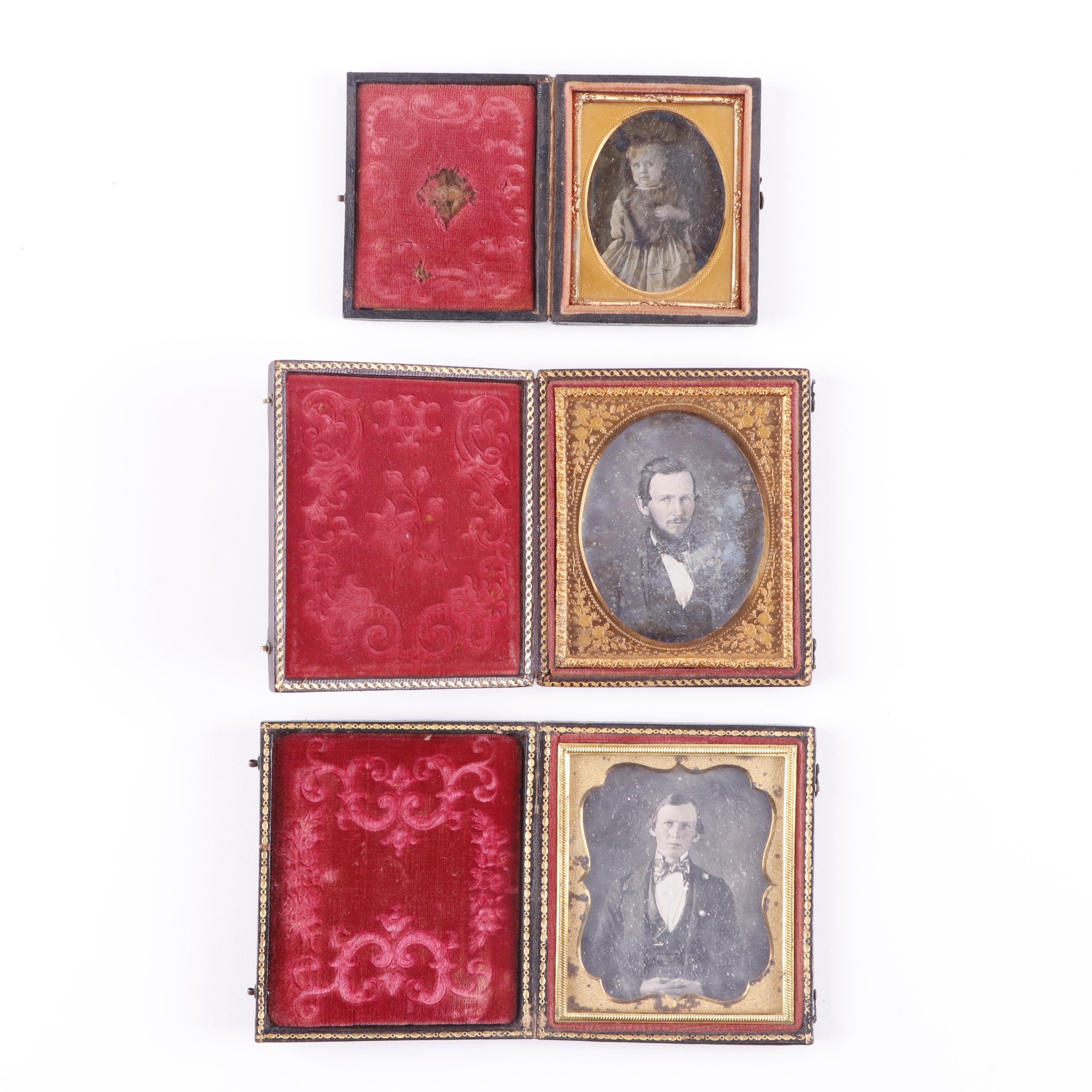 Portrait Daguerreotypes, Including Hidden Mother Child's Portrait