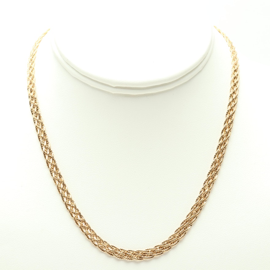 14K Yellow Gold Box- Chain Necklace