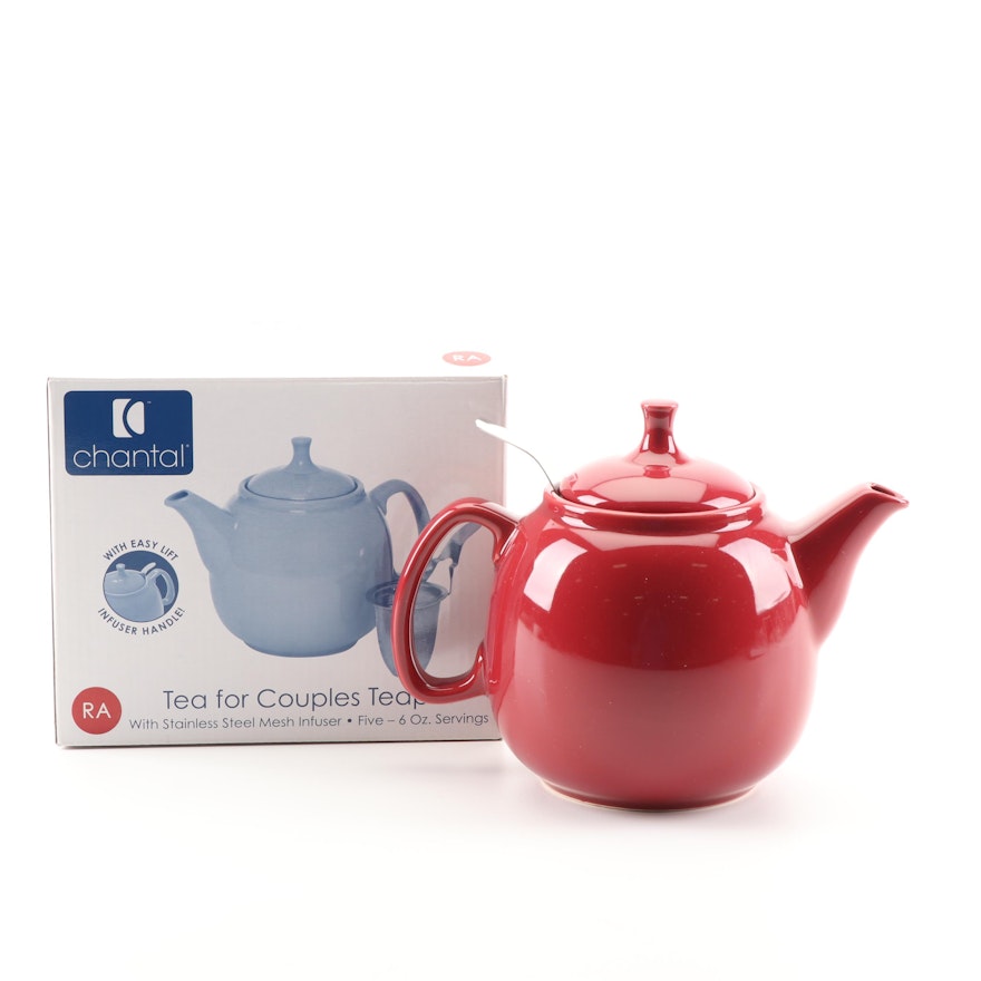 Chantal Red Ceramic Teapot with Stainless Mesh Infuser