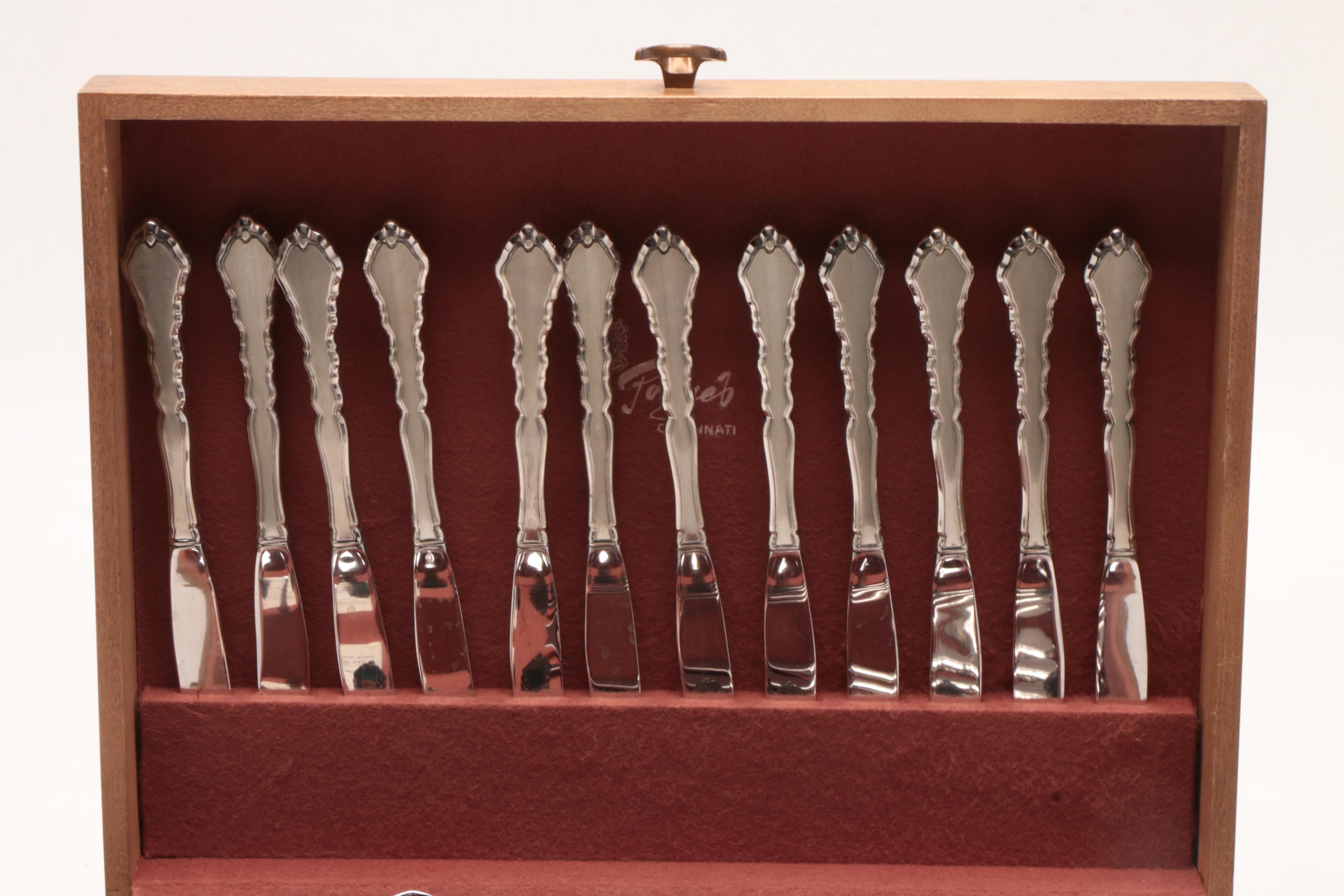Oneida Community "Satinique" Stainless Steel Flatware in Case