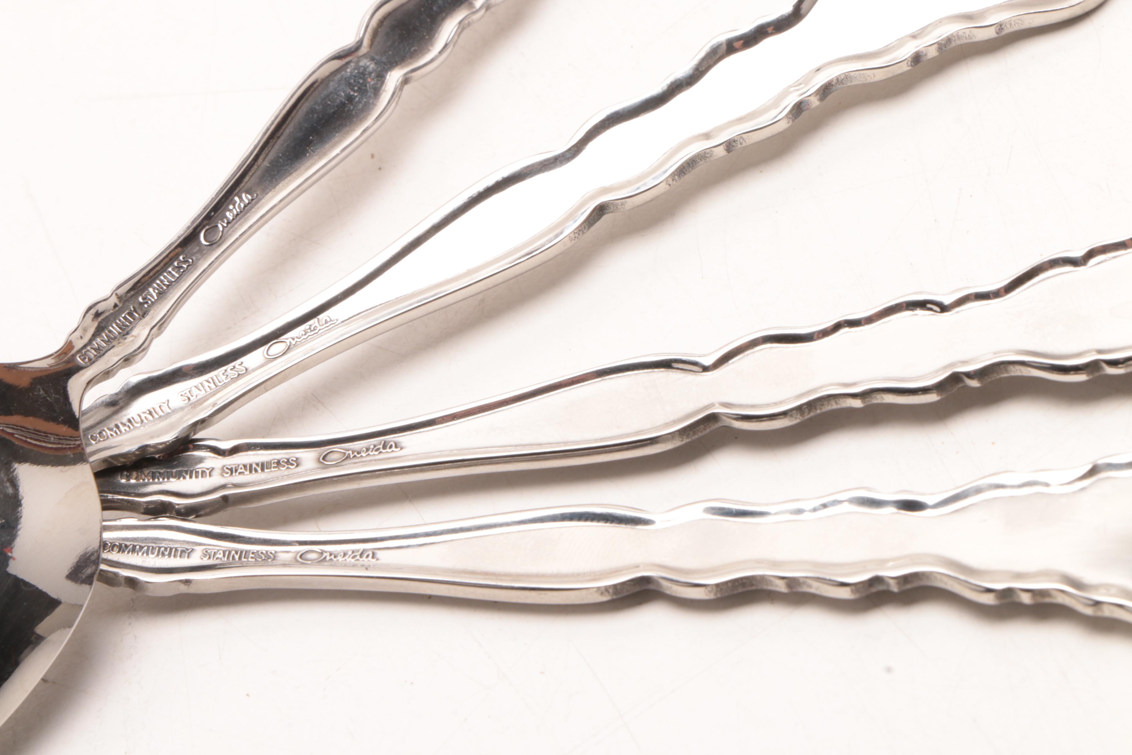 Oneida Community "Satinique" Stainless Steel Flatware in Case