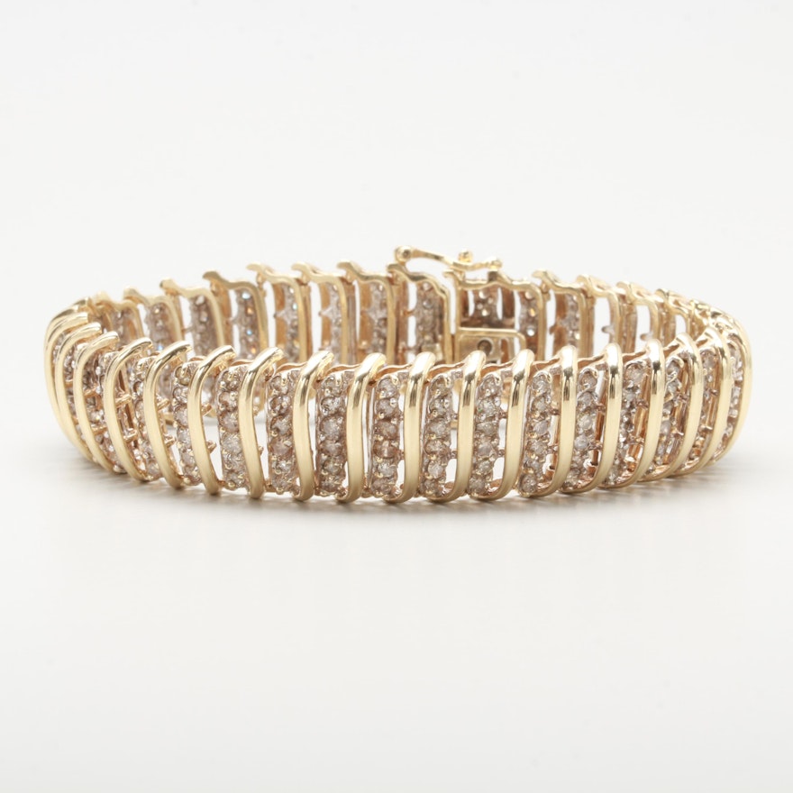 10K Yellow Gold 4.50 CTW Diamond Bracelet