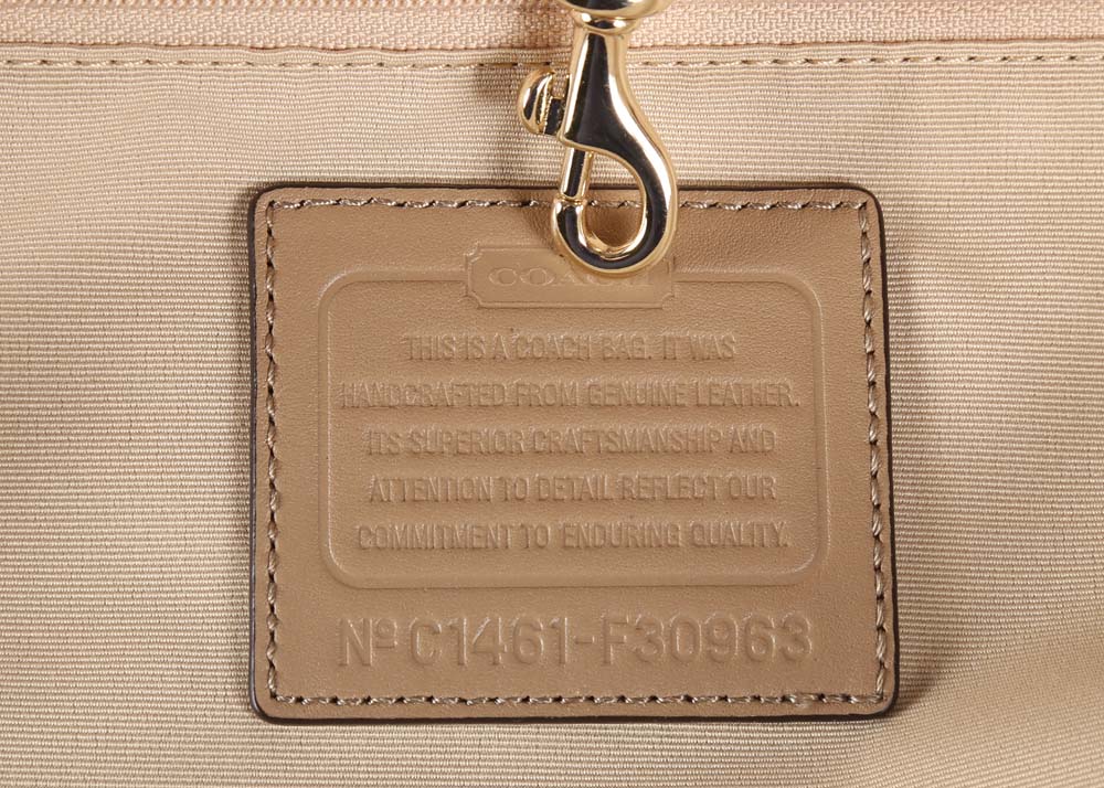 Coach Hadley Python Embossed Beige Leather Convertible Tote