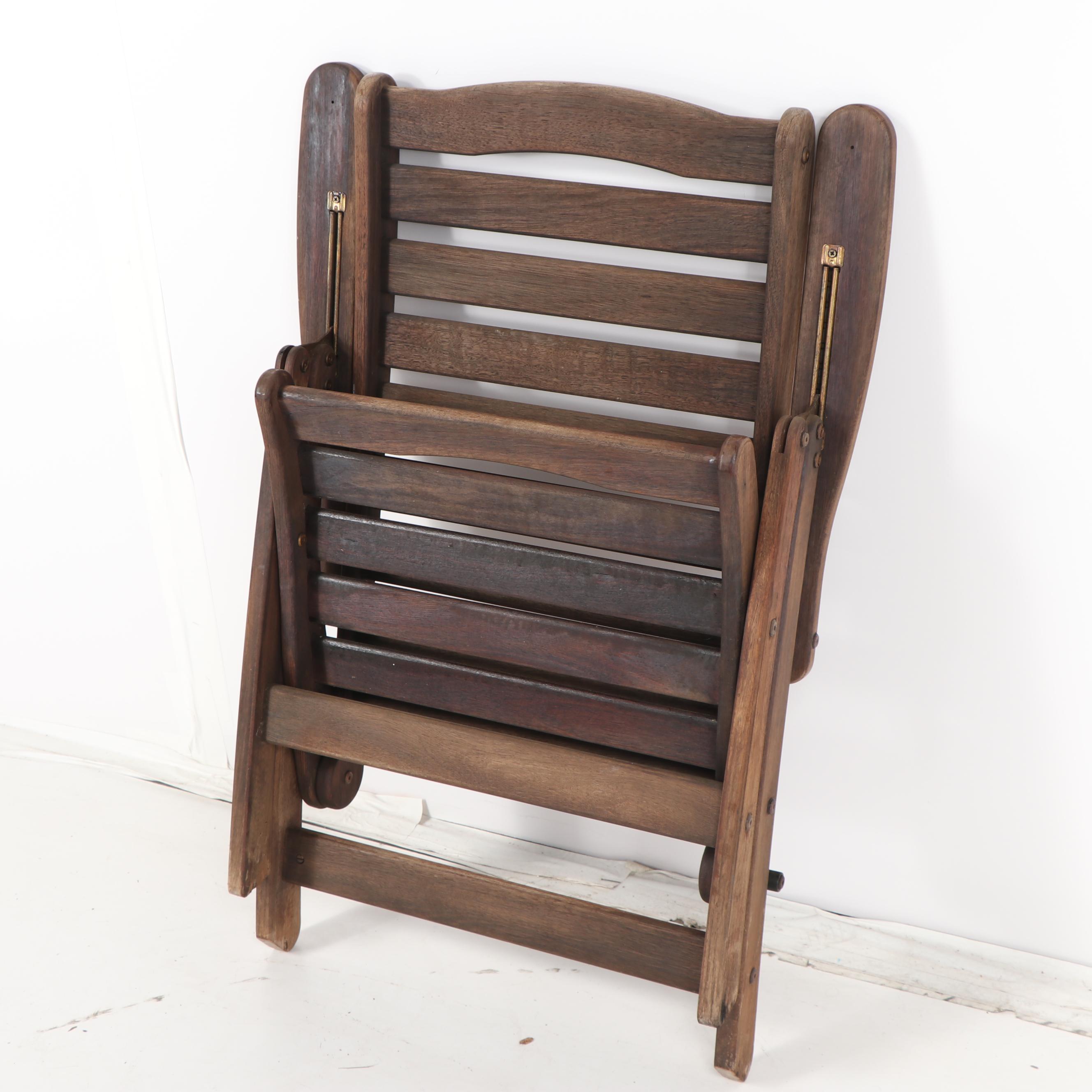 Ipe Patio Dining Table with Folding Armchairs by Jensen Jarrah, 21st Century