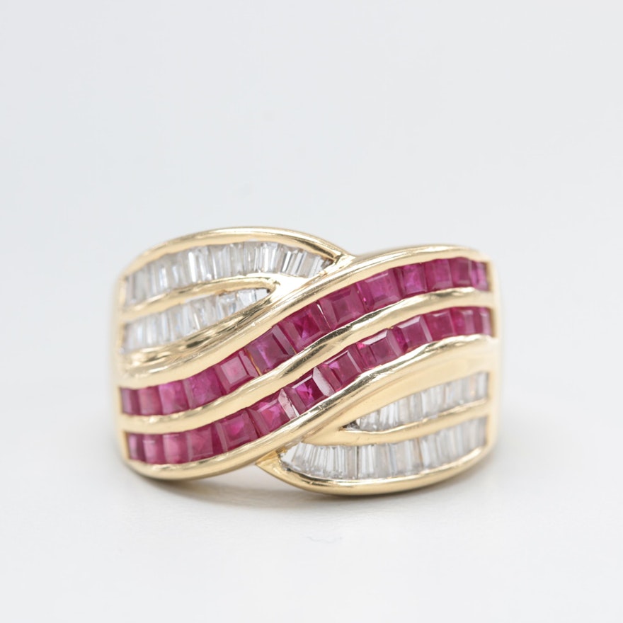 Le Vian 18K Yellow Gold Ruby and Diamond Ring