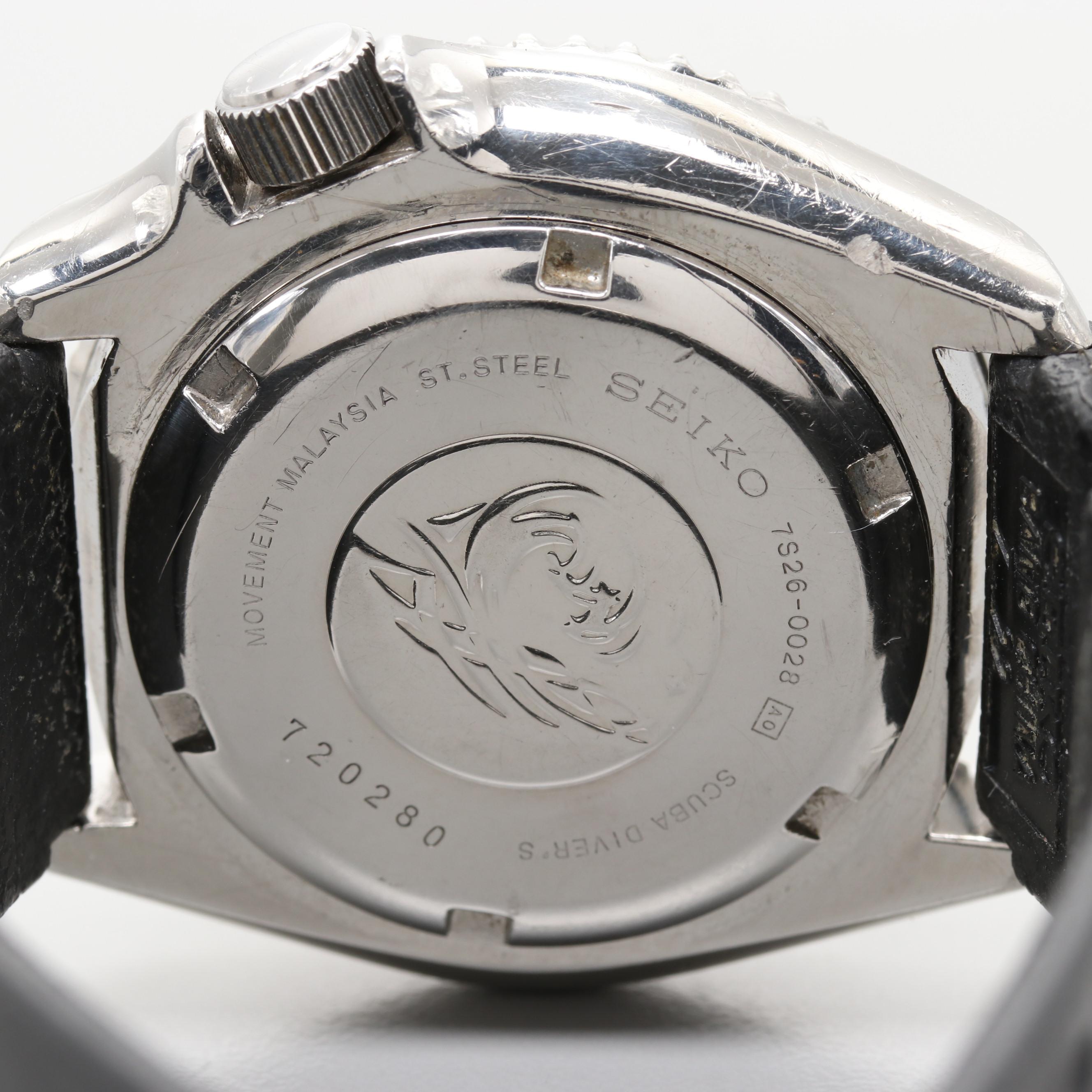 Seiko Diver's 200M Automatic Watch With Day-Date Window