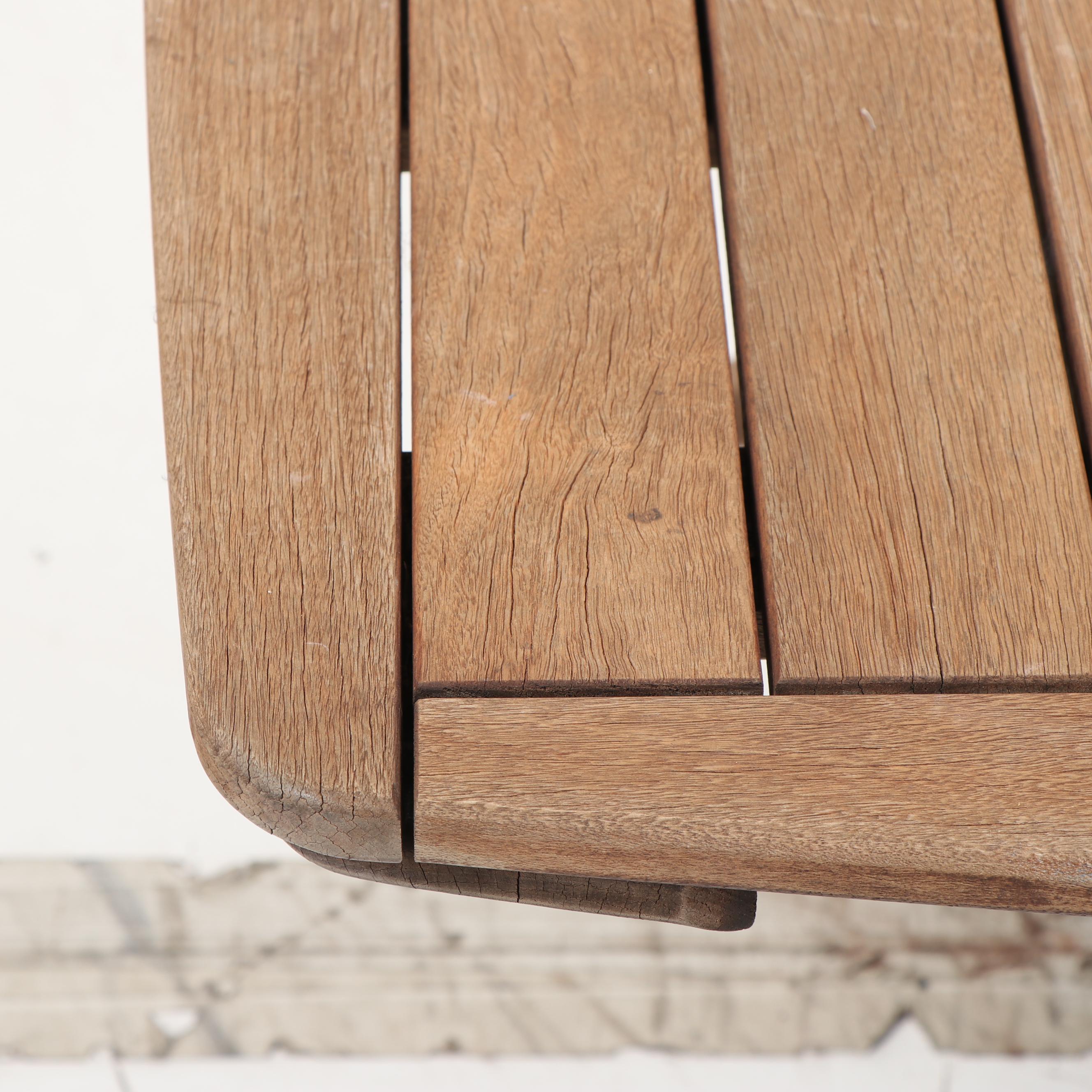 Ipe Patio Dining Table with Folding Armchairs by Jensen Jarrah, 21st Century