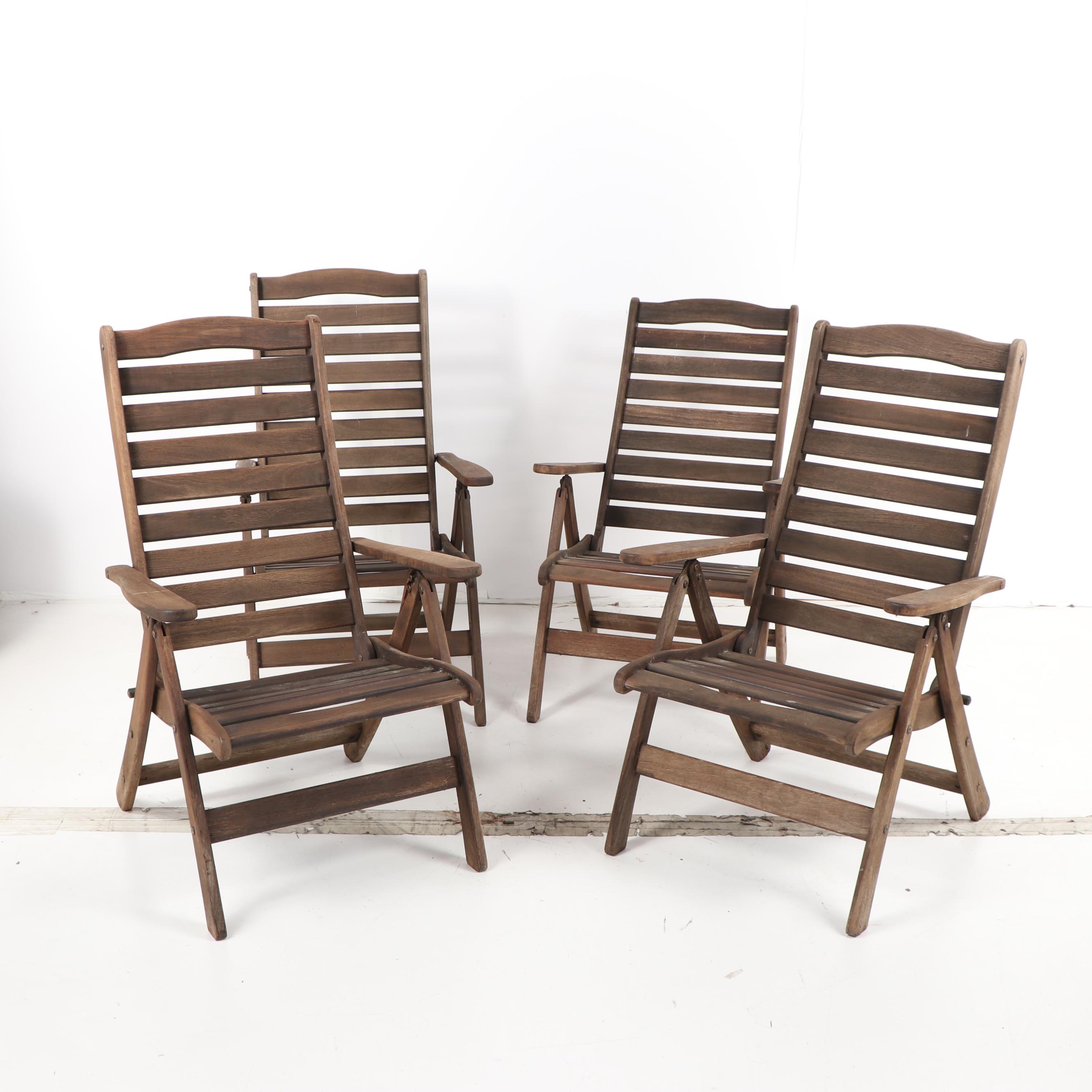 Ipe Patio Dining Table with Folding Armchairs by Jensen Jarrah, 21st Century