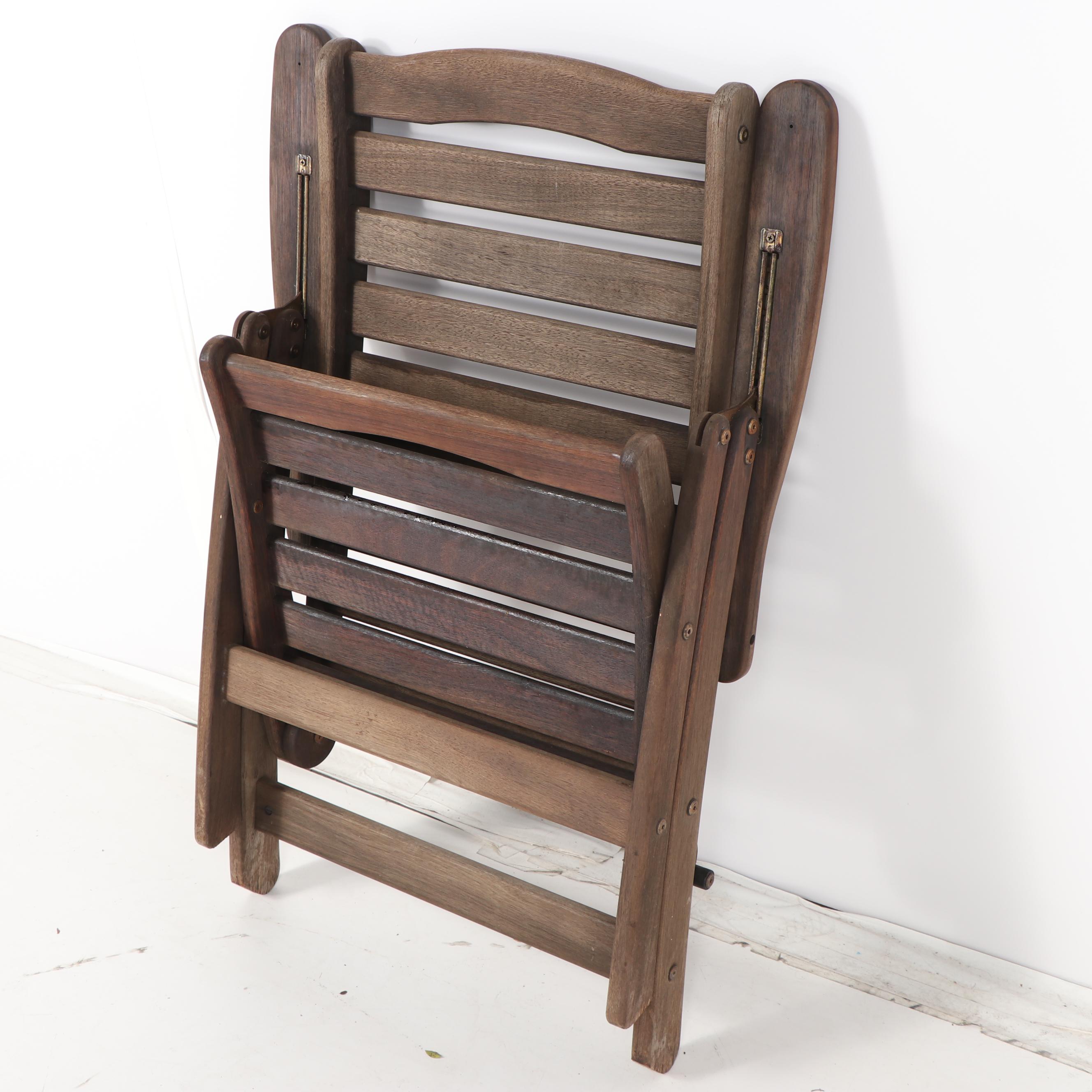 Ipe Patio Dining Table with Folding Armchairs by Jensen Jarrah, 21st Century