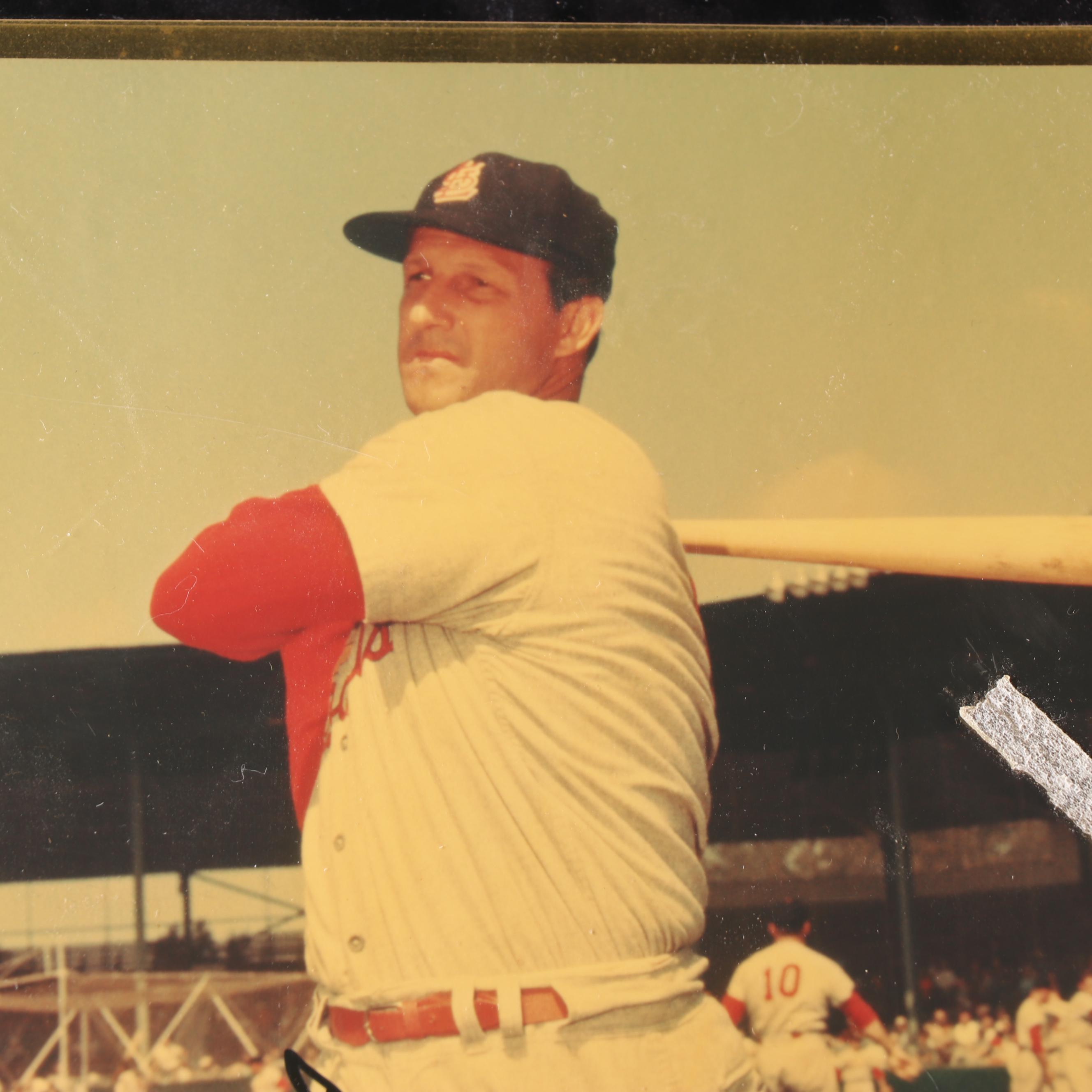 Stan Musial Autographed Color Photograph on Plaque