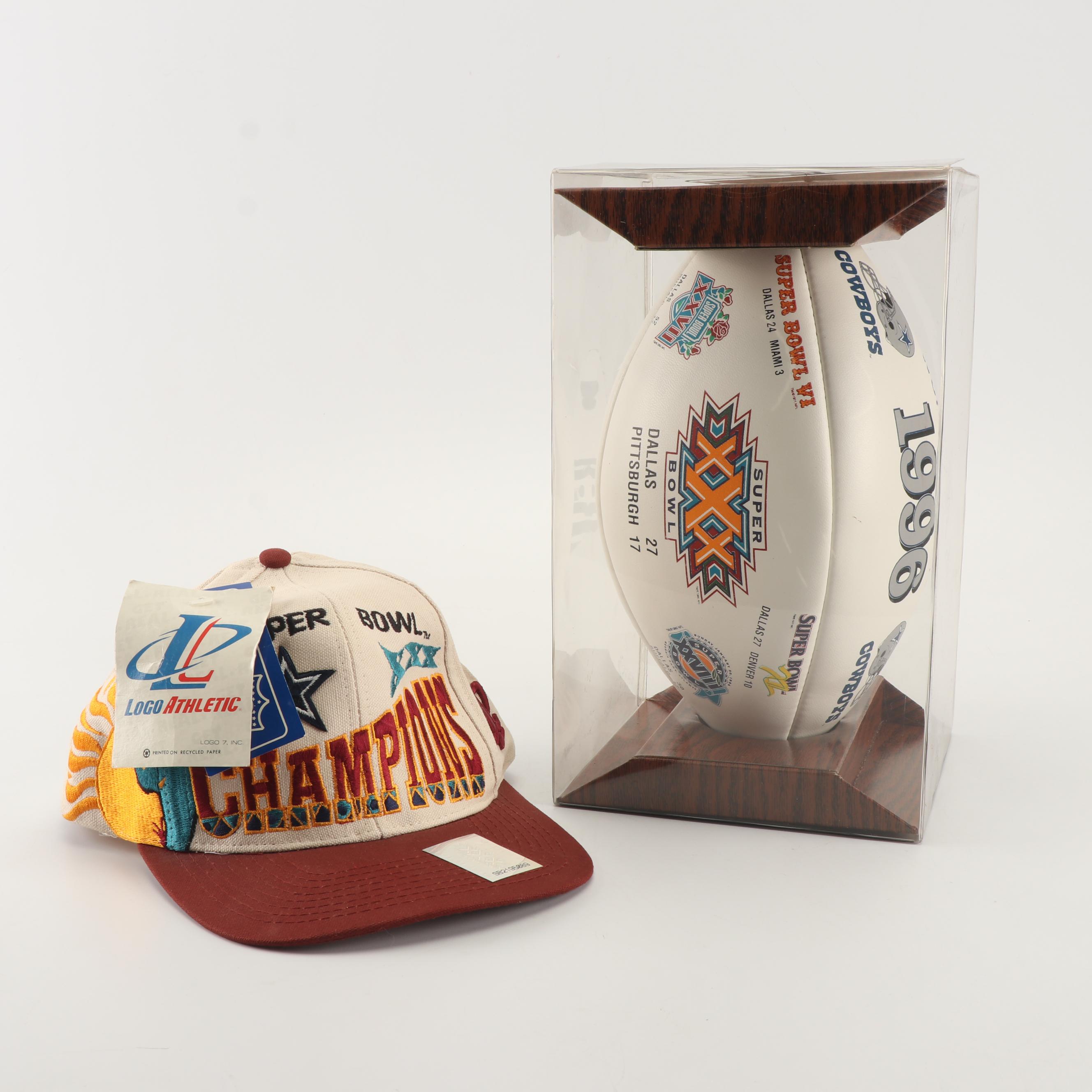 Dallas Cowboys Superbowl XXX Logo-Athletic Hat and World Champions Ball