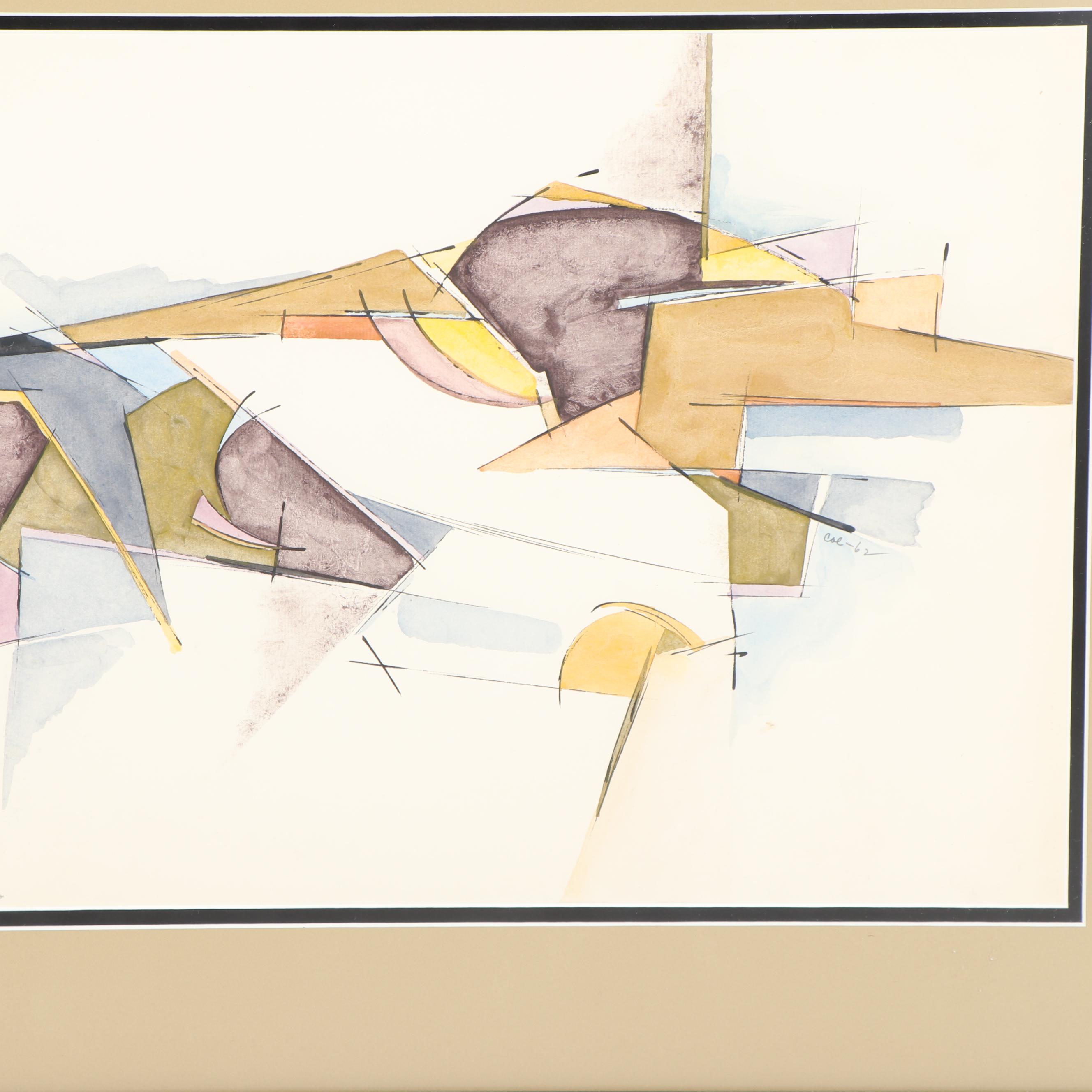 1962 Watercolor Painting "The Hills are Filled with Lupines"