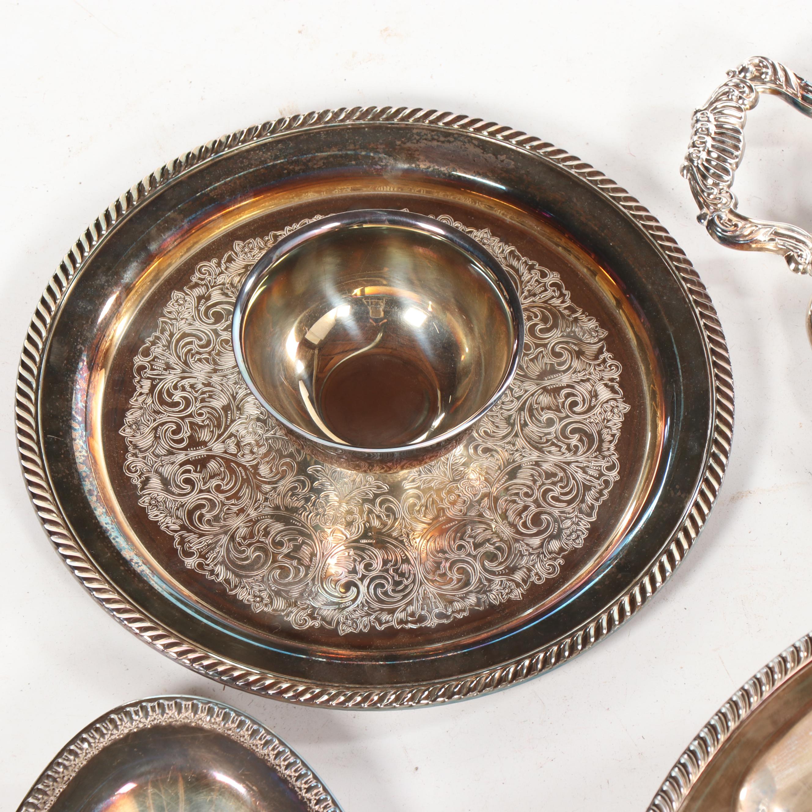 Wilcox "Brandon Hall" Vegetable Bowl with Other Silver Plate Serveware