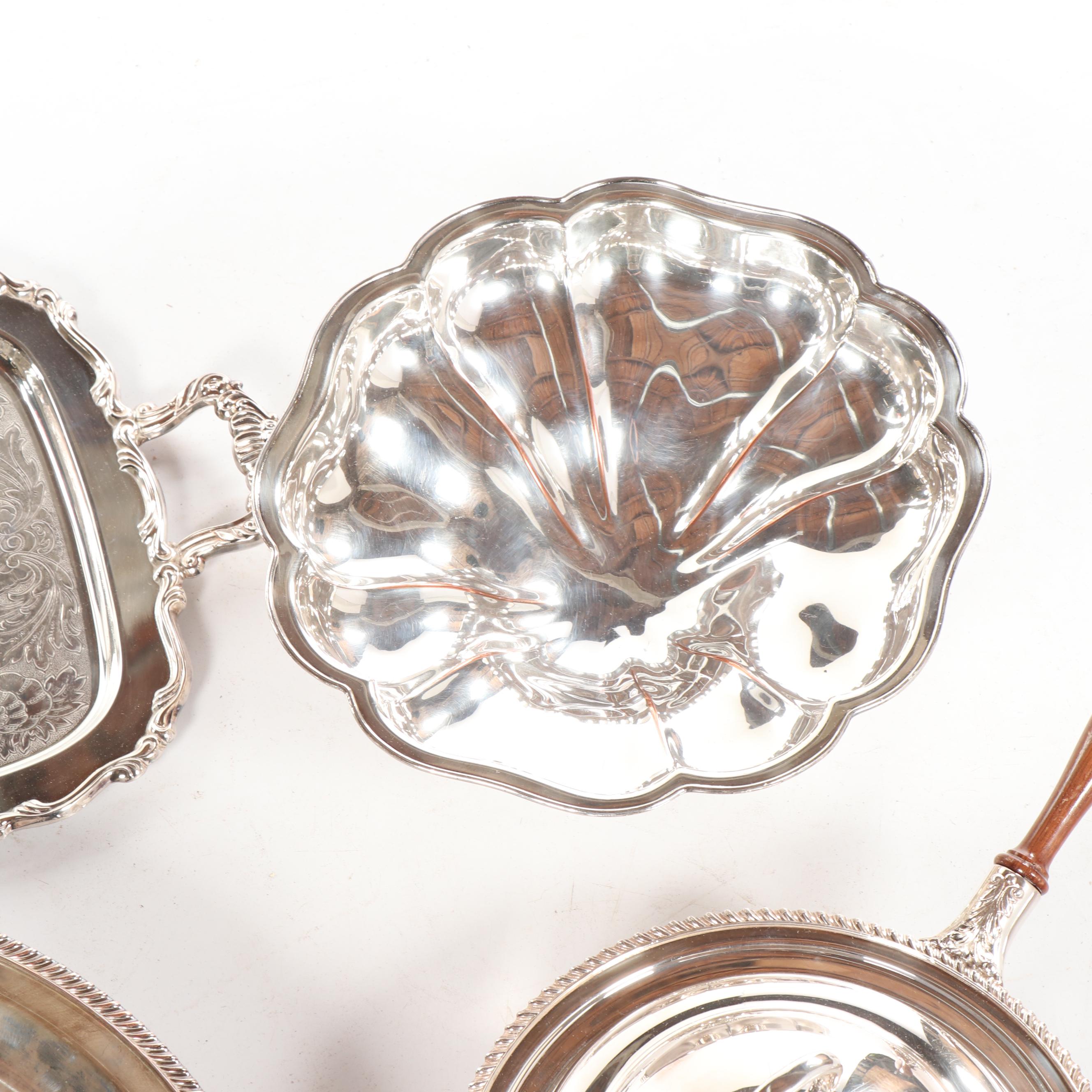 Wilcox "Brandon Hall" Vegetable Bowl with Other Silver Plate Serveware