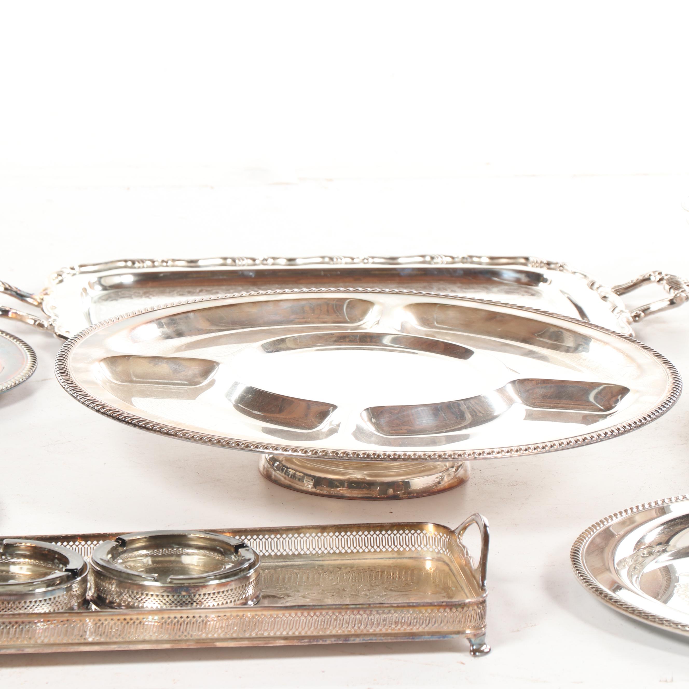 Wilcox "Brandon Hall" Vegetable Bowl with Other Silver Plate Serveware