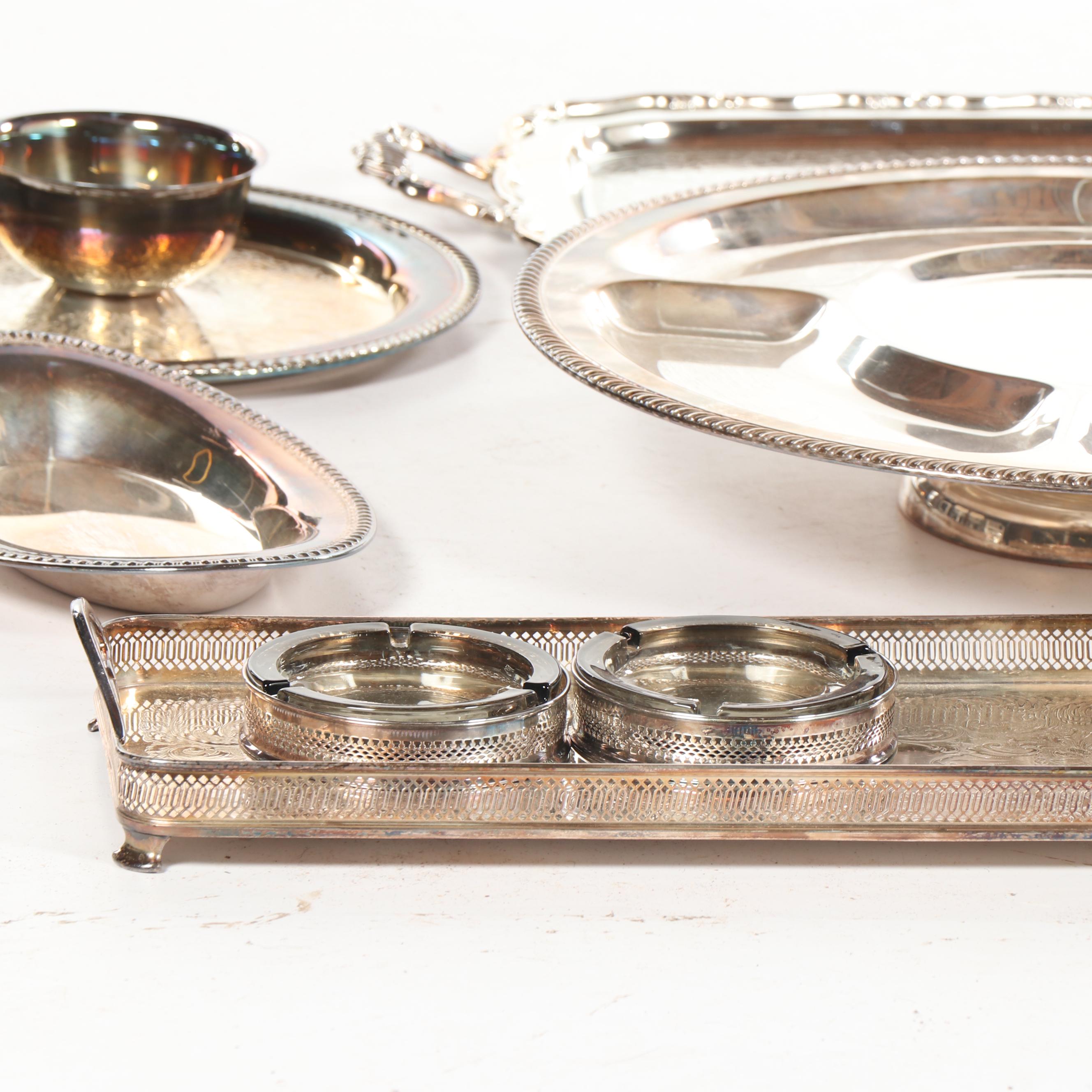 Wilcox "Brandon Hall" Vegetable Bowl with Other Silver Plate Serveware