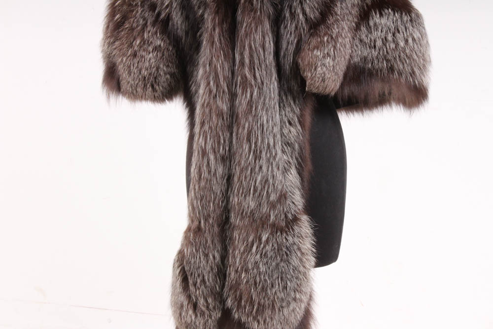 Vintage Silver Fox Fur Stole Wrap