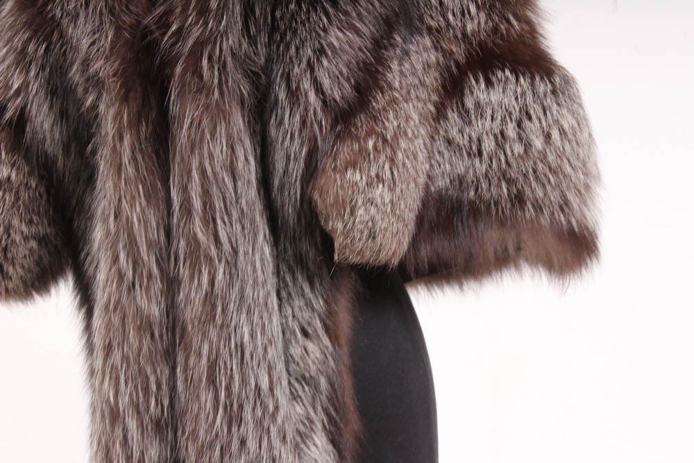 Vintage Silver Fox Fur Stole Wrap