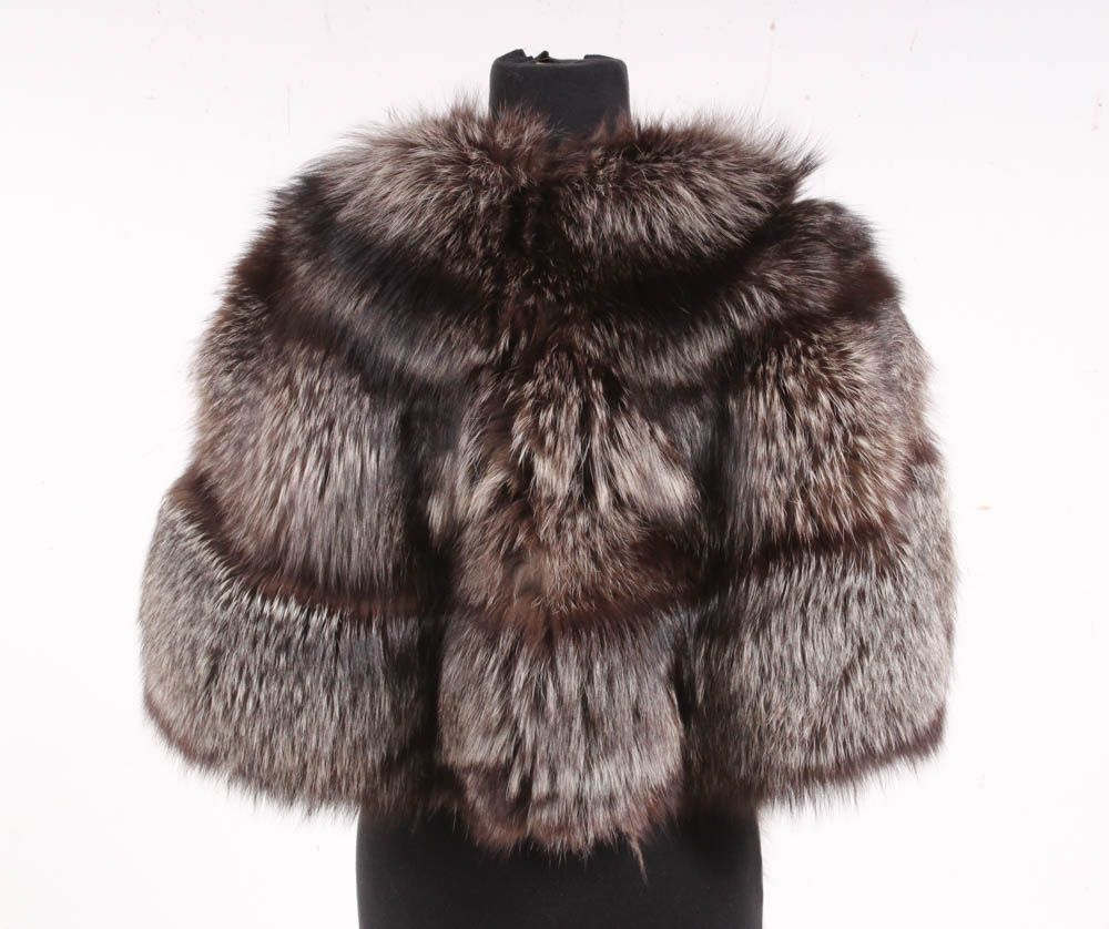 Vintage Silver Fox Fur Stole Wrap