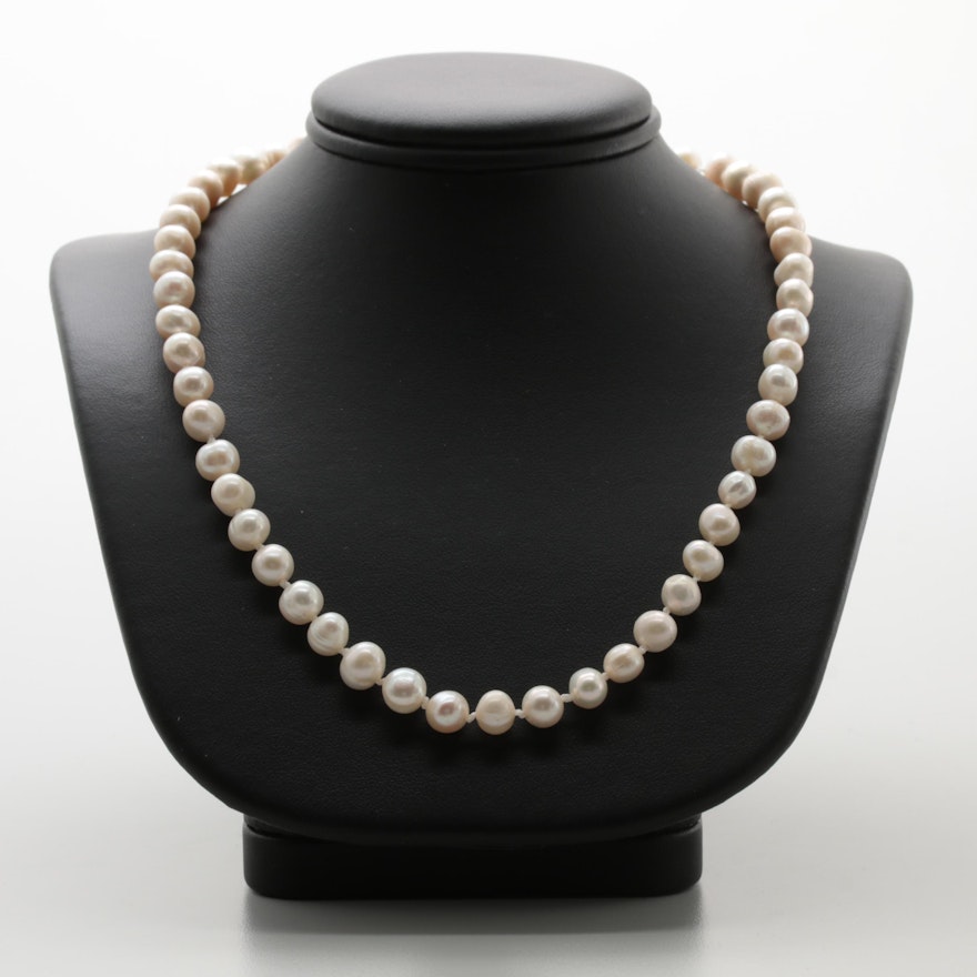 14K Yellow Gold Cultured Pearl Necklace