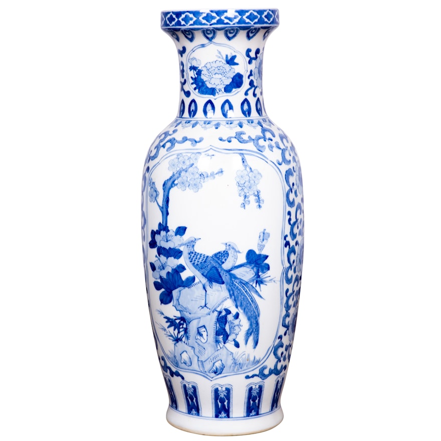 Chinese Blue and White Porcelain Floor Vase