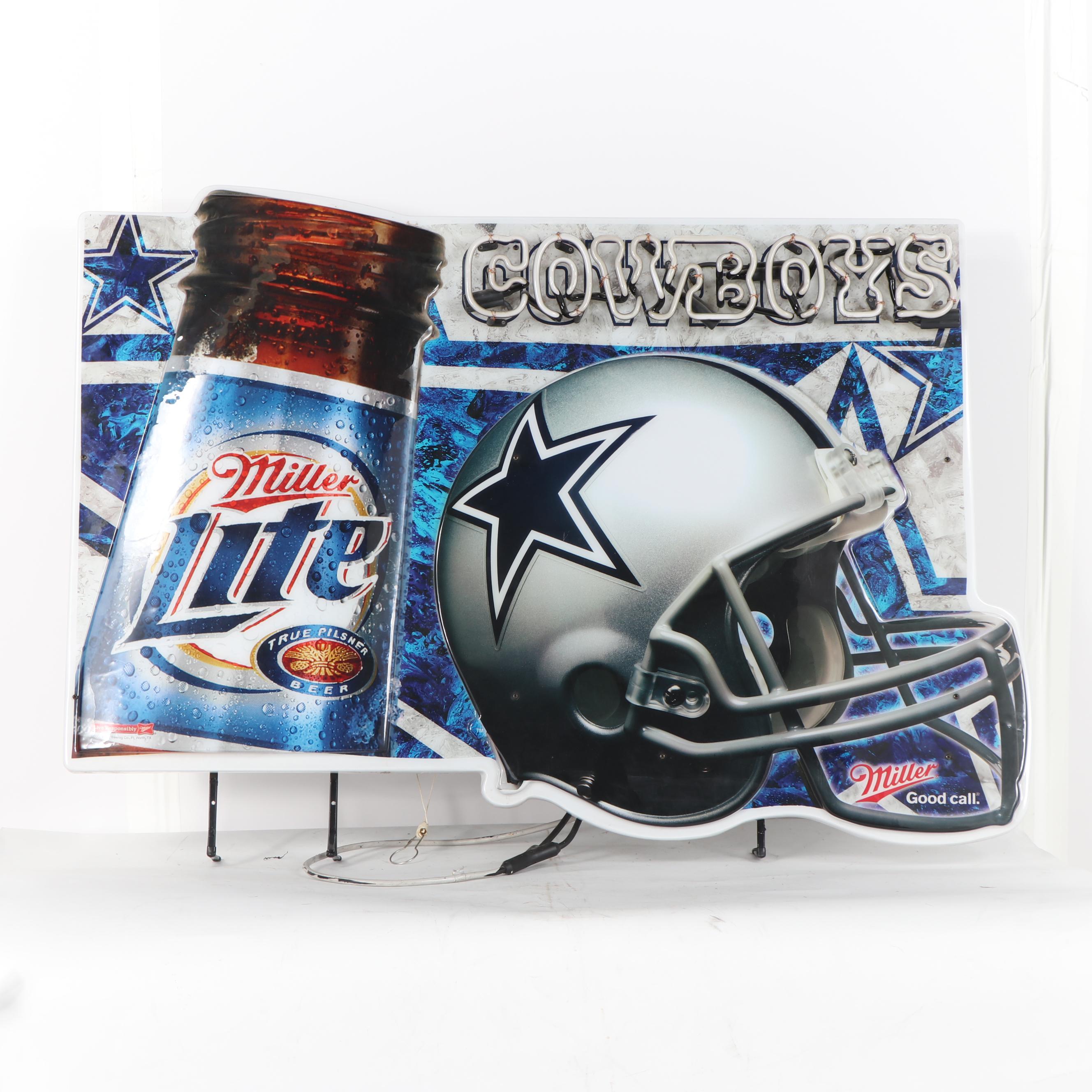 Dallas Cowboys / Miller Lite Neon Sign