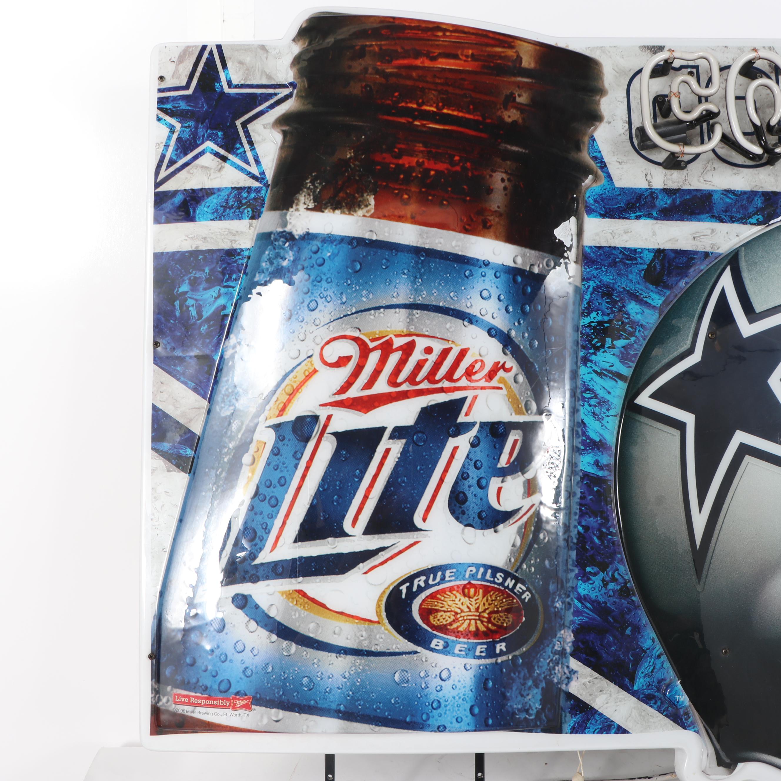 Dallas Cowboys / Miller Lite Neon Sign